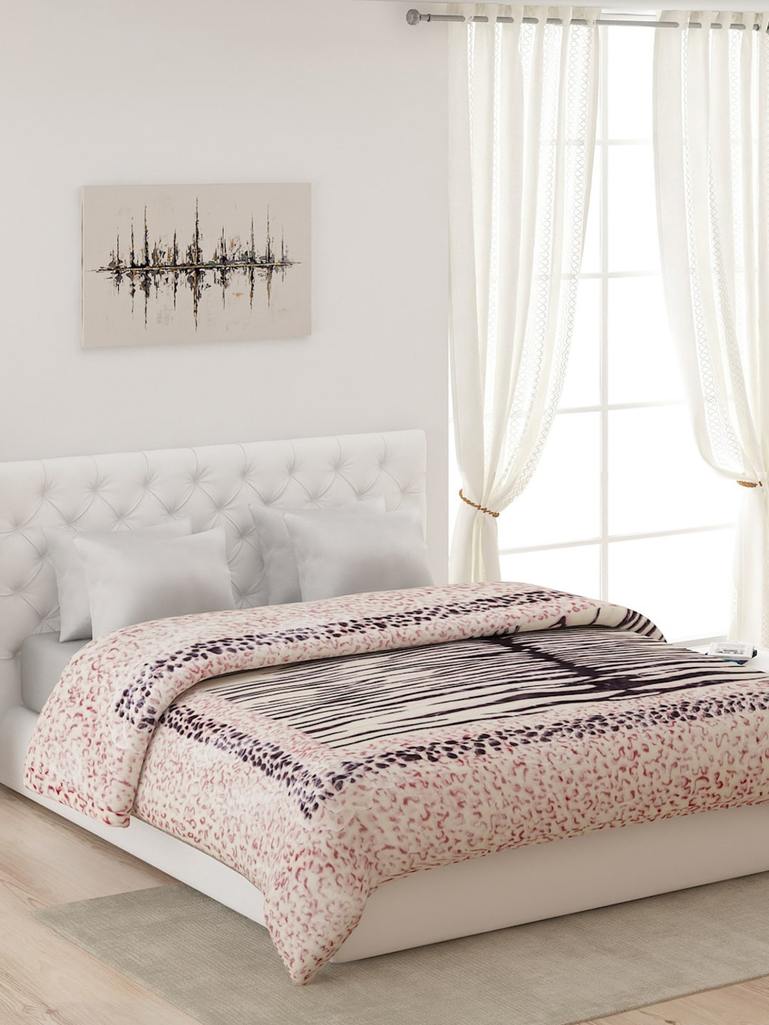 

Monte Carlo White & Brown Abstract Heavy Winter Double Bed Blanket