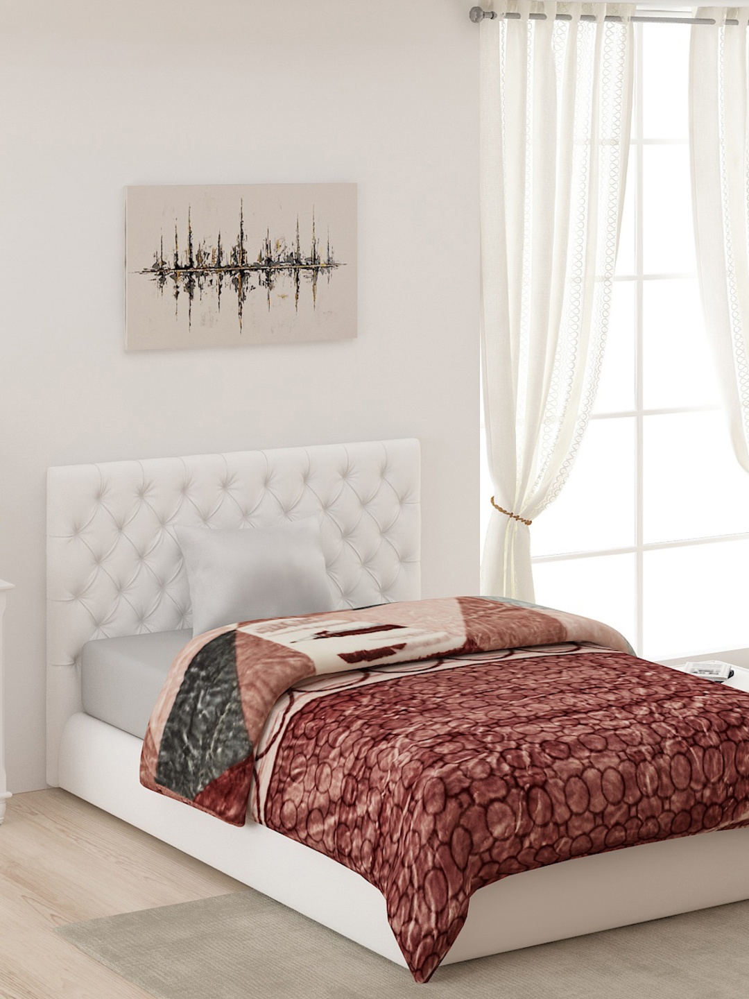 

Monte Carlo Brown & Green AC Room 550 GSM Single Bed Blanket
