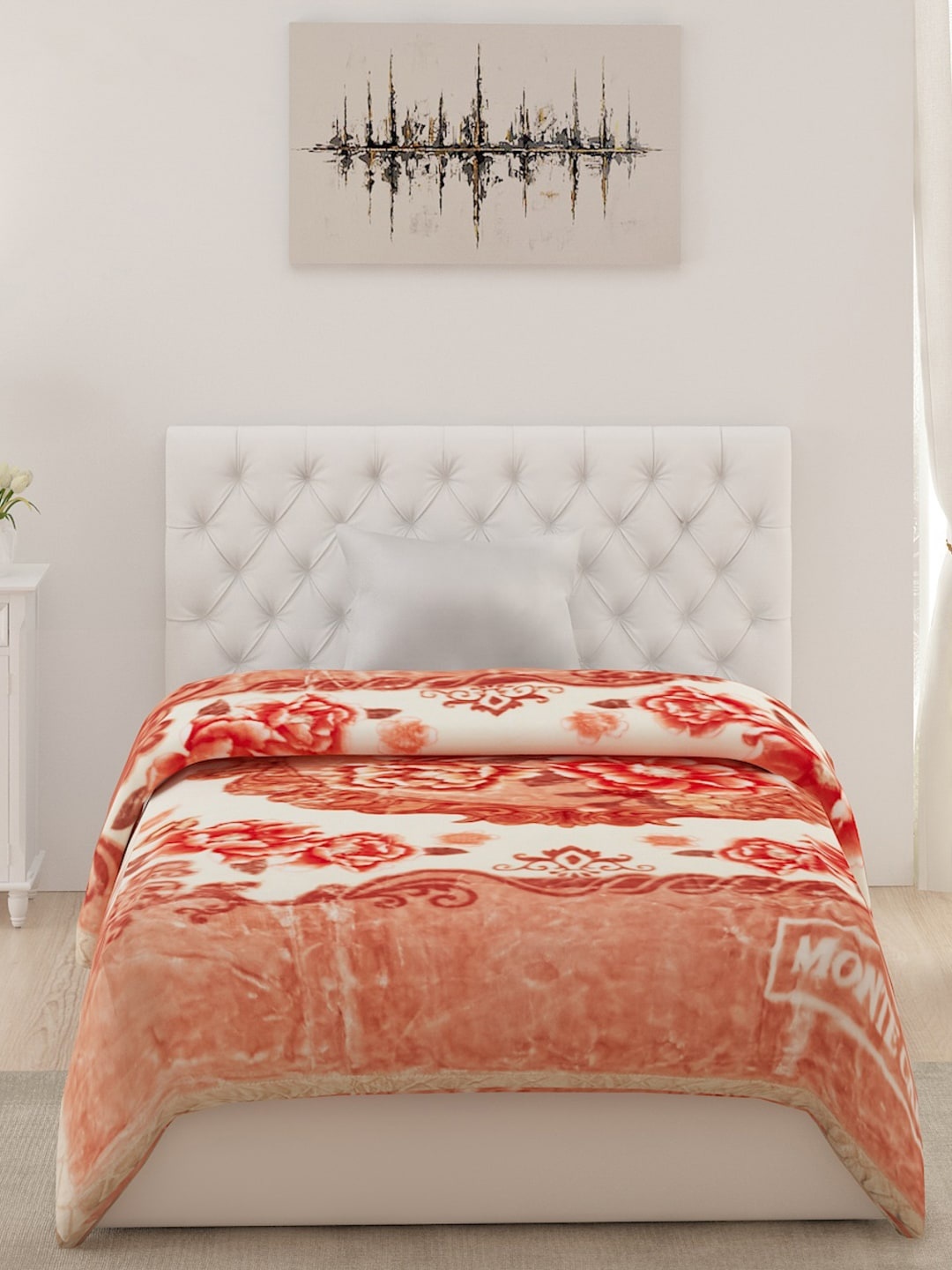 

Monte Carlo White & Red Floral AC Room Single Bed Blanket
