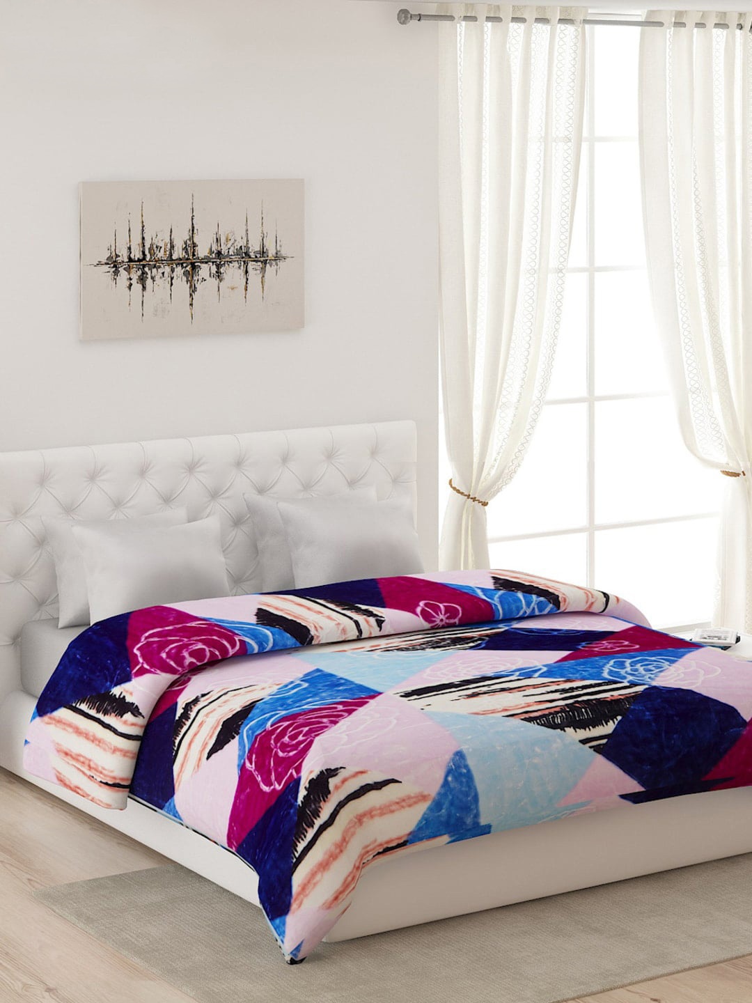 

Monte Carlo Pink & Blue Floral Heavy Winter Double Bed Blanket