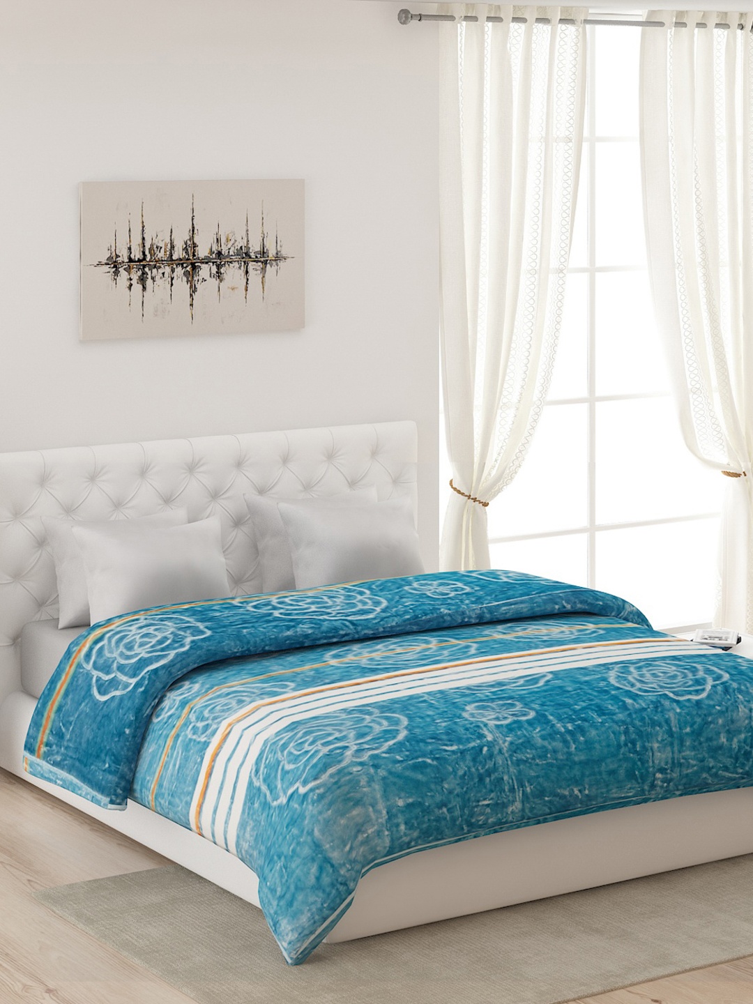 

Monte Carlo Blue & White Heavy Winter Double Bed Blanket