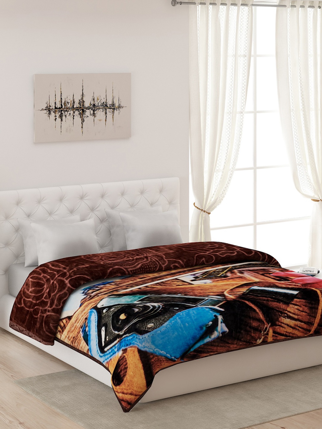 

Monte Carlo Brown & Blue Heavy Winter Double Bed Blanket