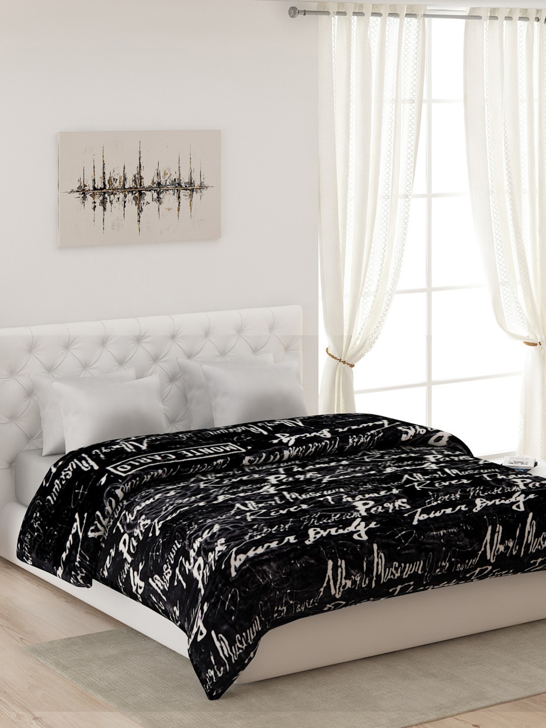 

Monte Carlo Black & White Heavy Winter Double Bed Blanket