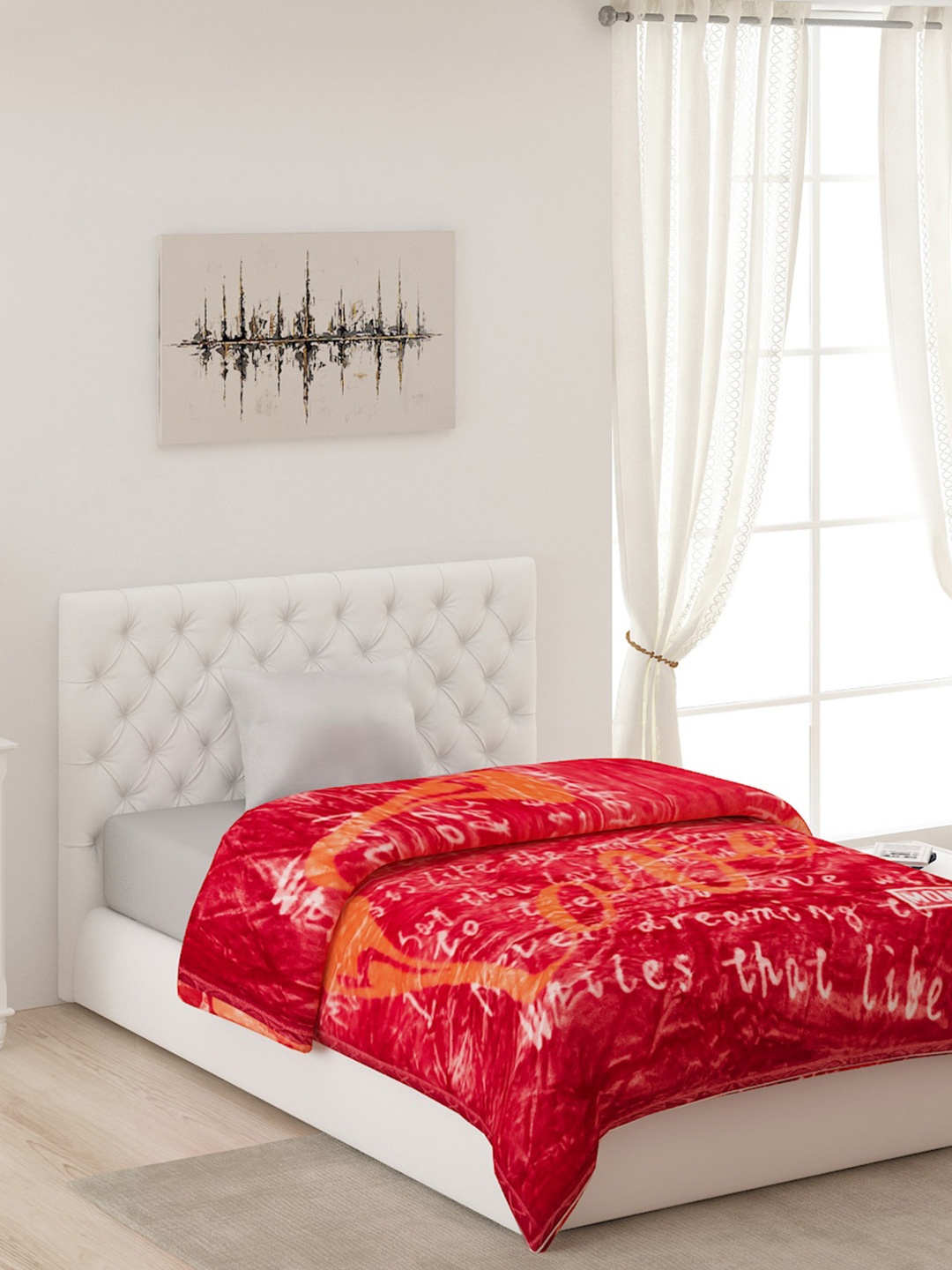 

Monte Carlo Red & White AC Room 550 GSM Single Bed Blanket