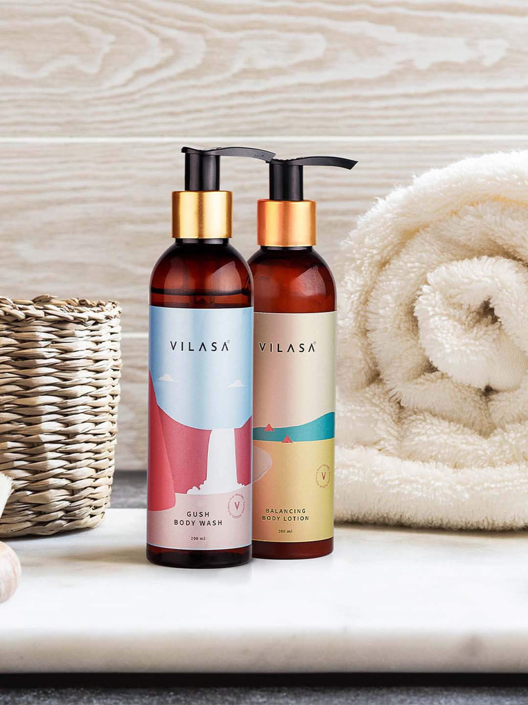 

VILASA Morning Essentials Duo - Body Wash & Body Lotion - 200ml each, Blue