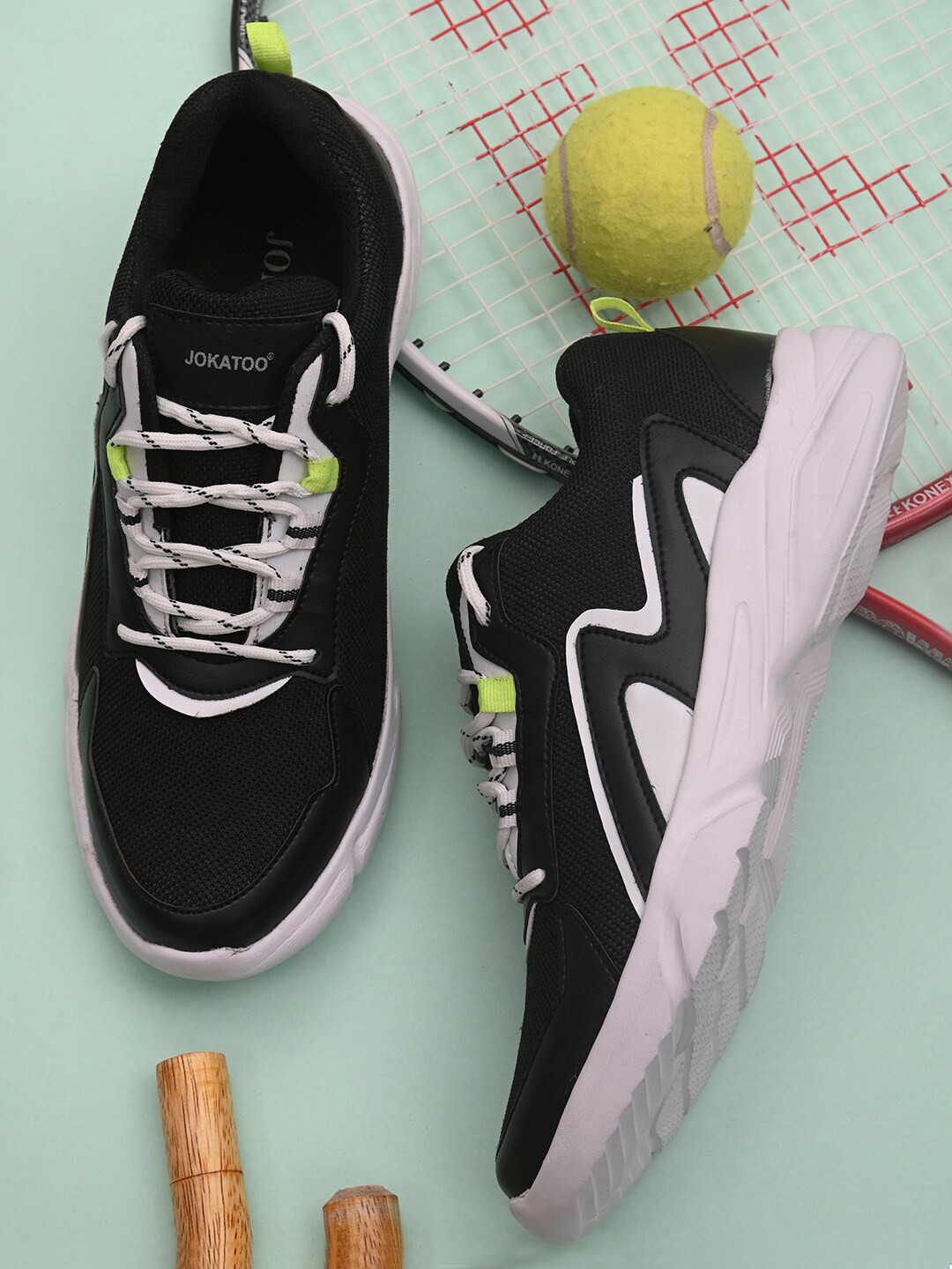 

JOKATOO Men Black Running Sports Shoes