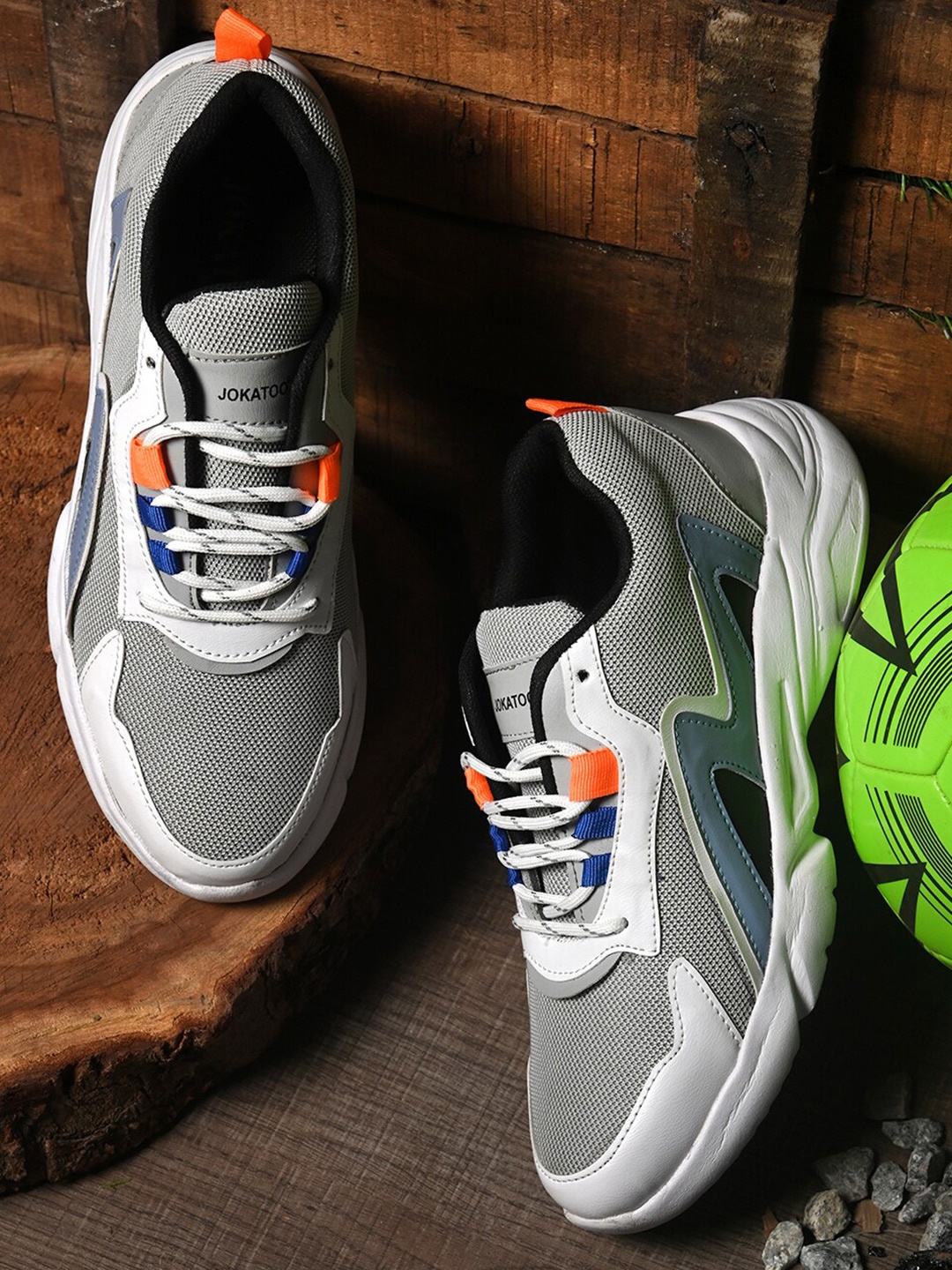 

JOKATOO Men White Running Shoes