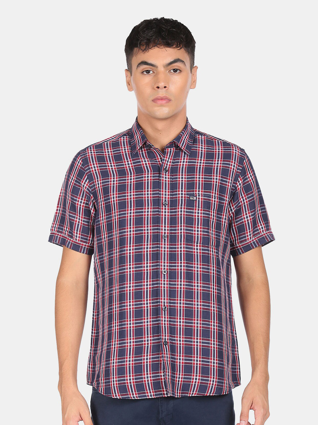 

Arrow Men Blue & Red Tartan Checks Casual Shirt