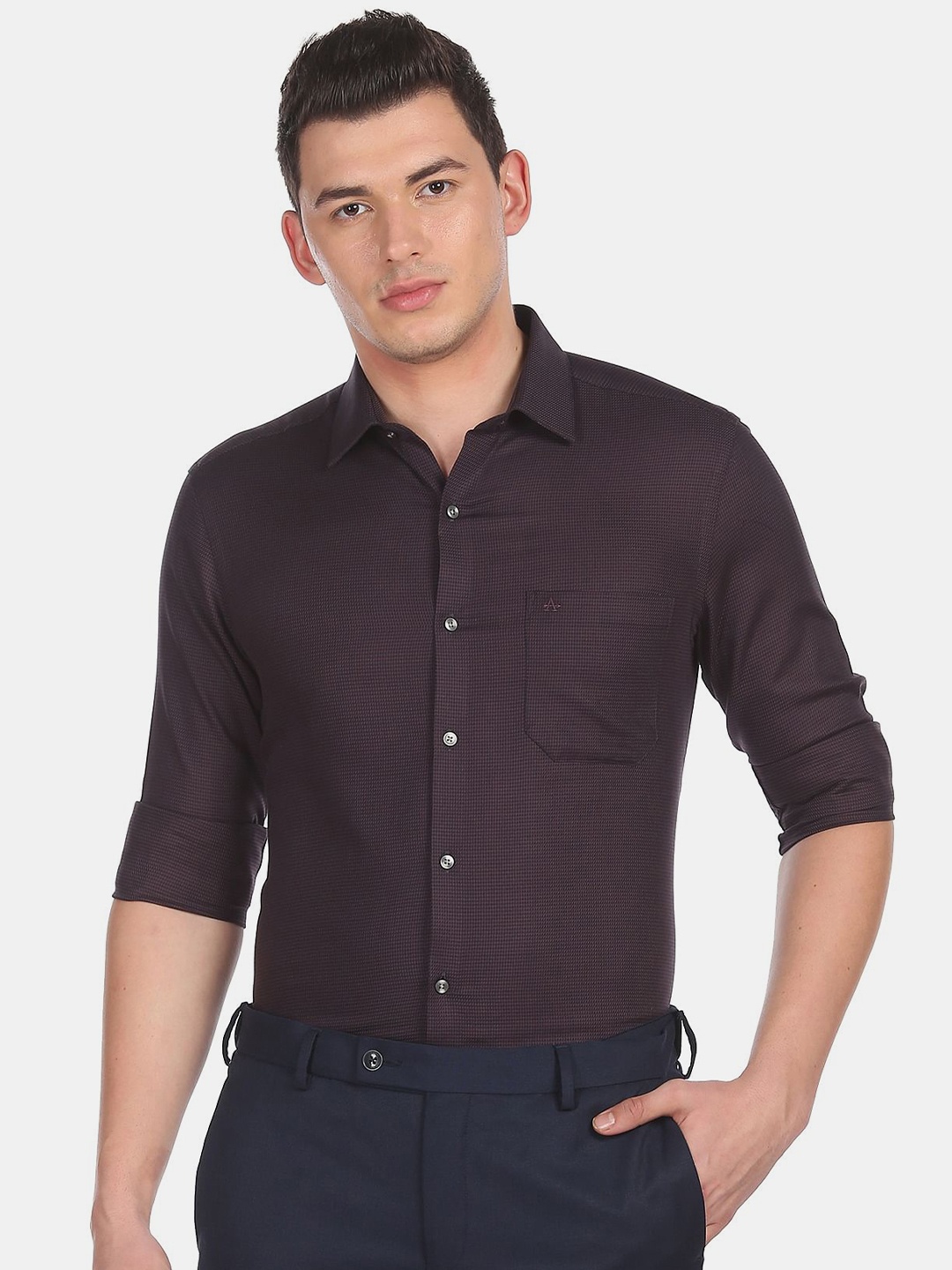 

Arrow Men Purple Slim Fit Casual Shirt
