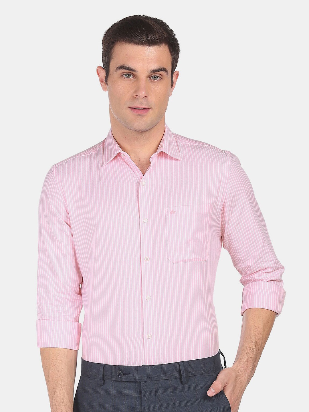

Arrow Men Pink Striped Casual Shirt