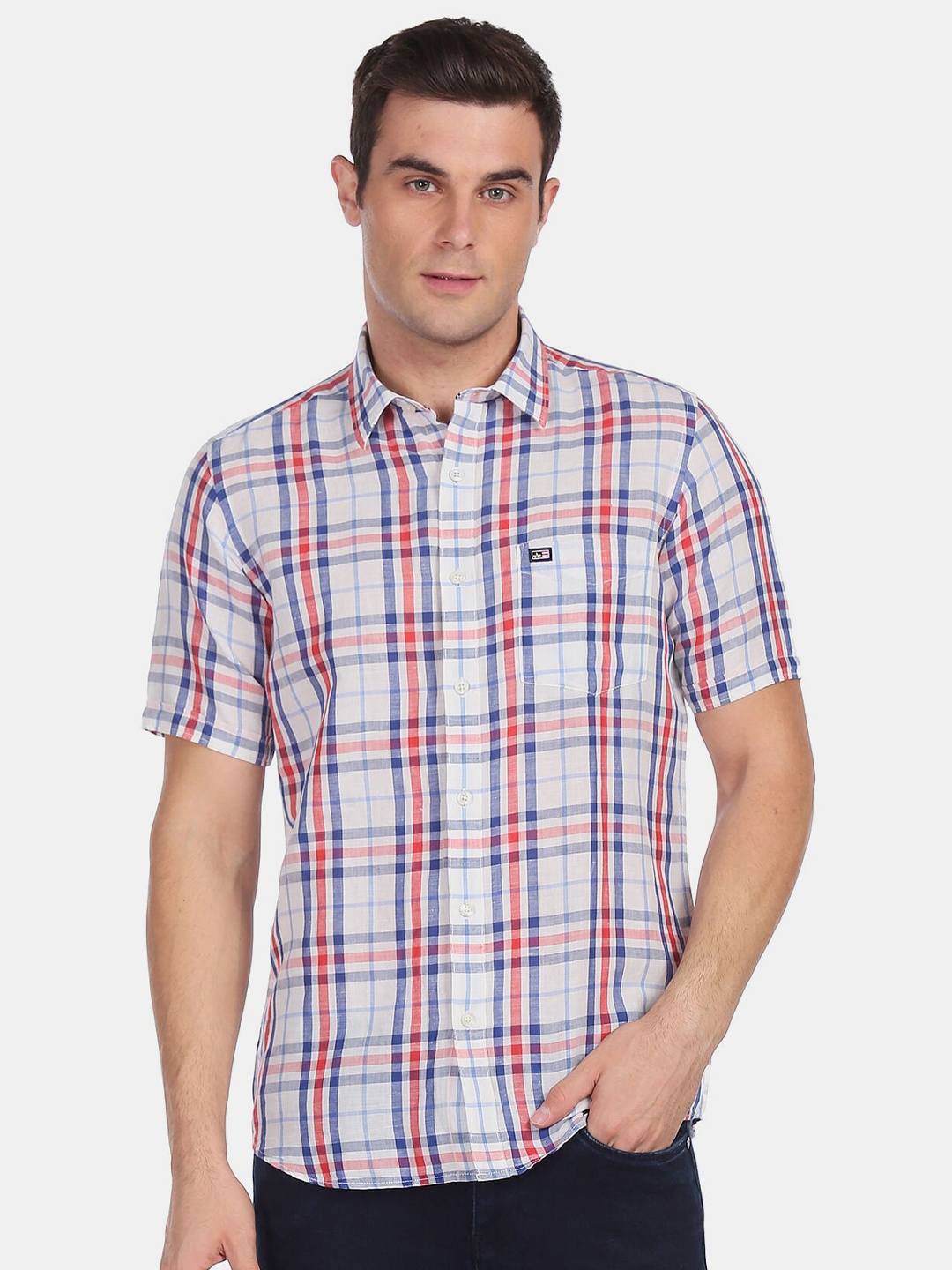 

Arrow Sport Men White Tartan Checks Casual Shirt