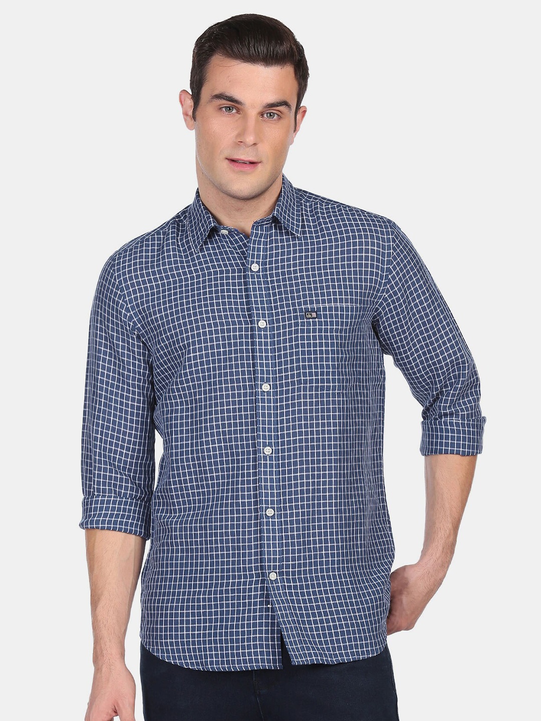 

Arrow Sport Men Blue Slim Fit Checked Casual Shirt