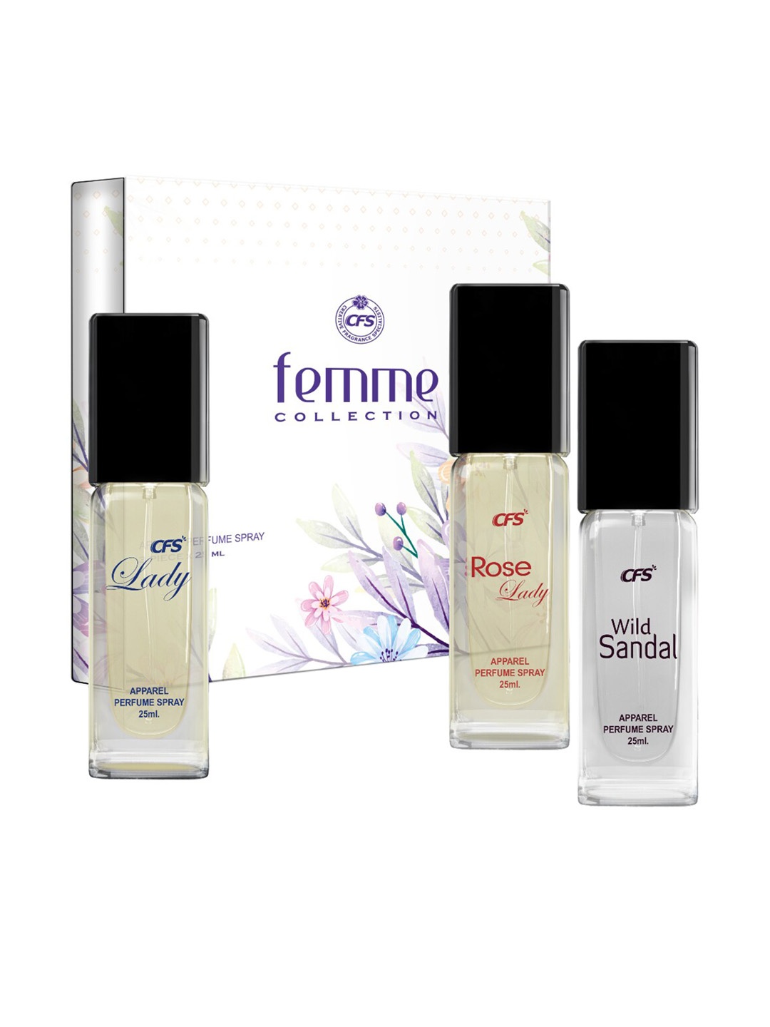 

CFS Femme Perfume Collection - Lady + Wild Sandal + Rose Lady - 25ml each, White