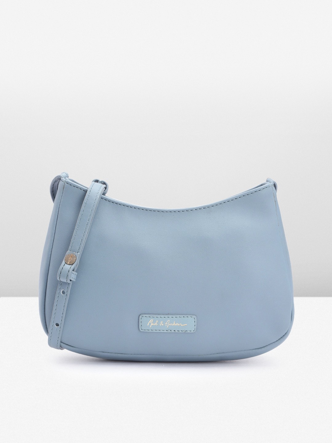 

Mast & Harbour Solid PU Structured Sling Bag, Blue