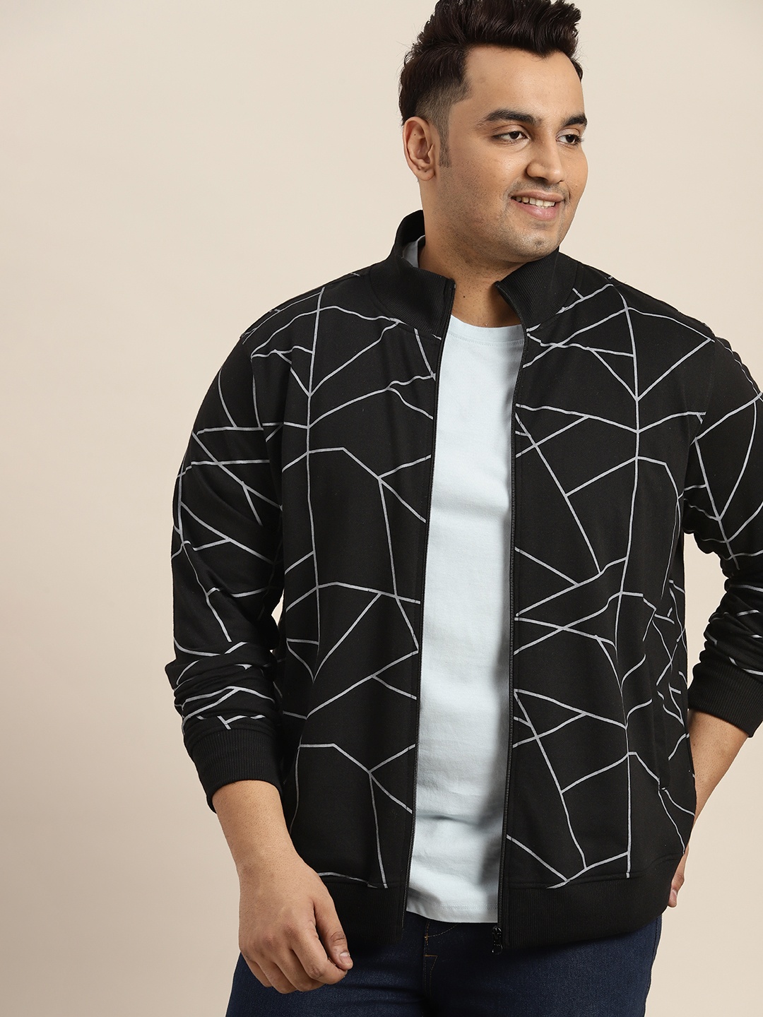 

Sztori Men Plus Size Printed Sweatshirt, Black