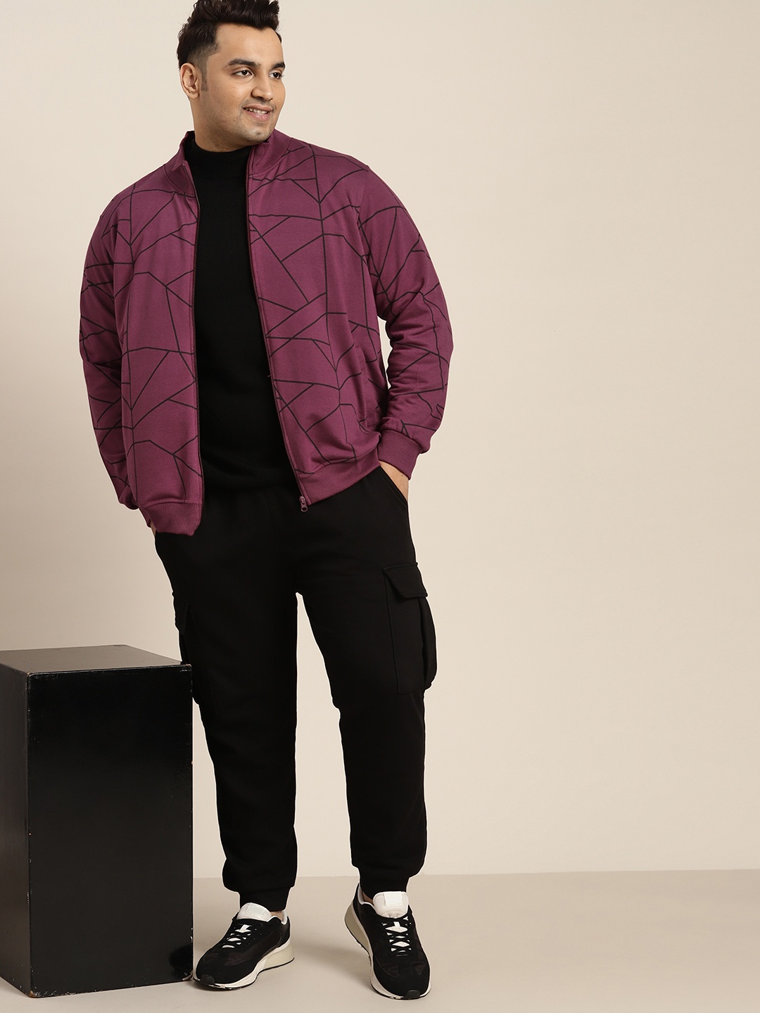 

Sztori Men Plus Size Printed Sweatshirt, Purple