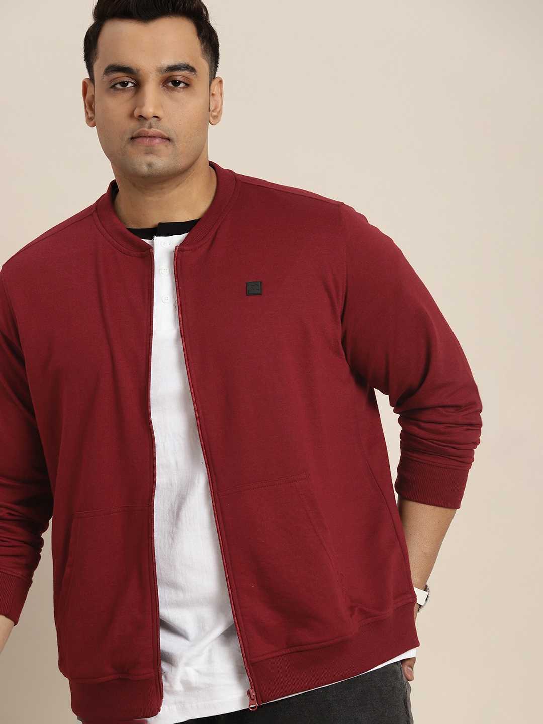 

Sztori Men Plus Size Long Sleeves Sweatshirt, Maroon