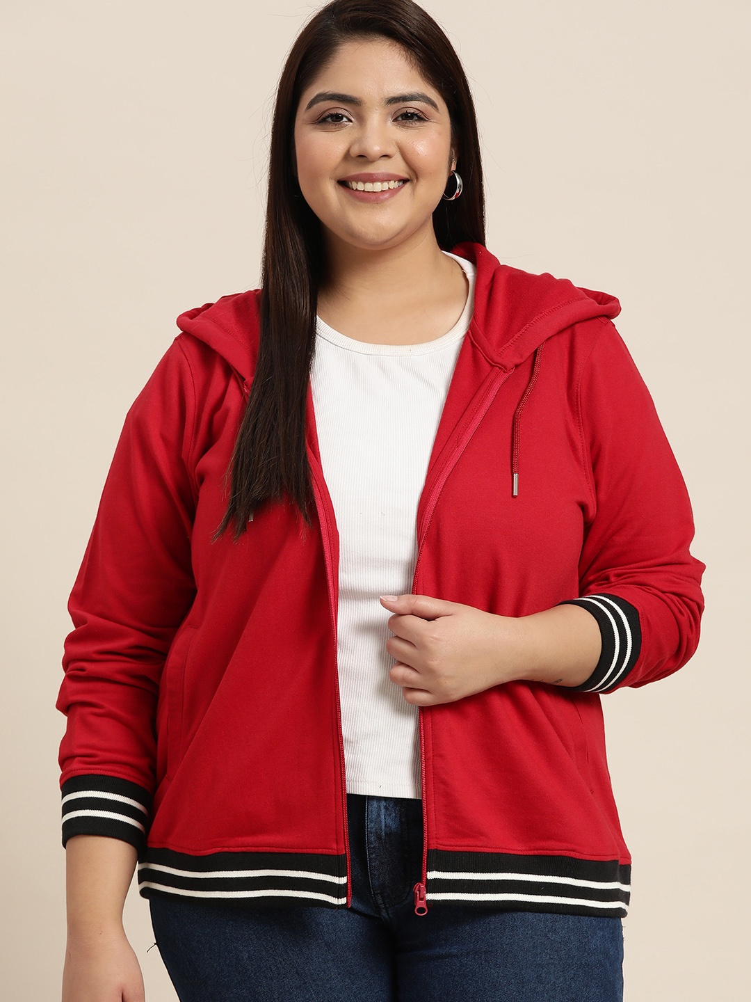 

Sztori Women Red Hooded Sweatshirt