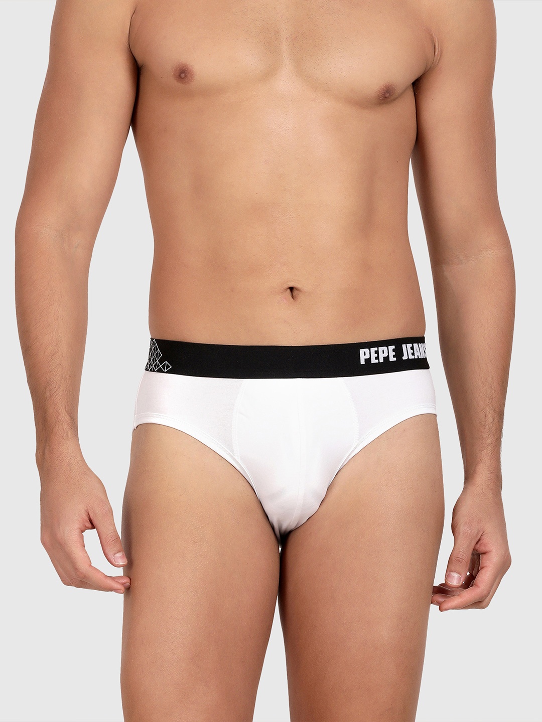 

Pepe Jeans Men White Solid Cotton Hipster Anti Bacterial Briefs OPB03