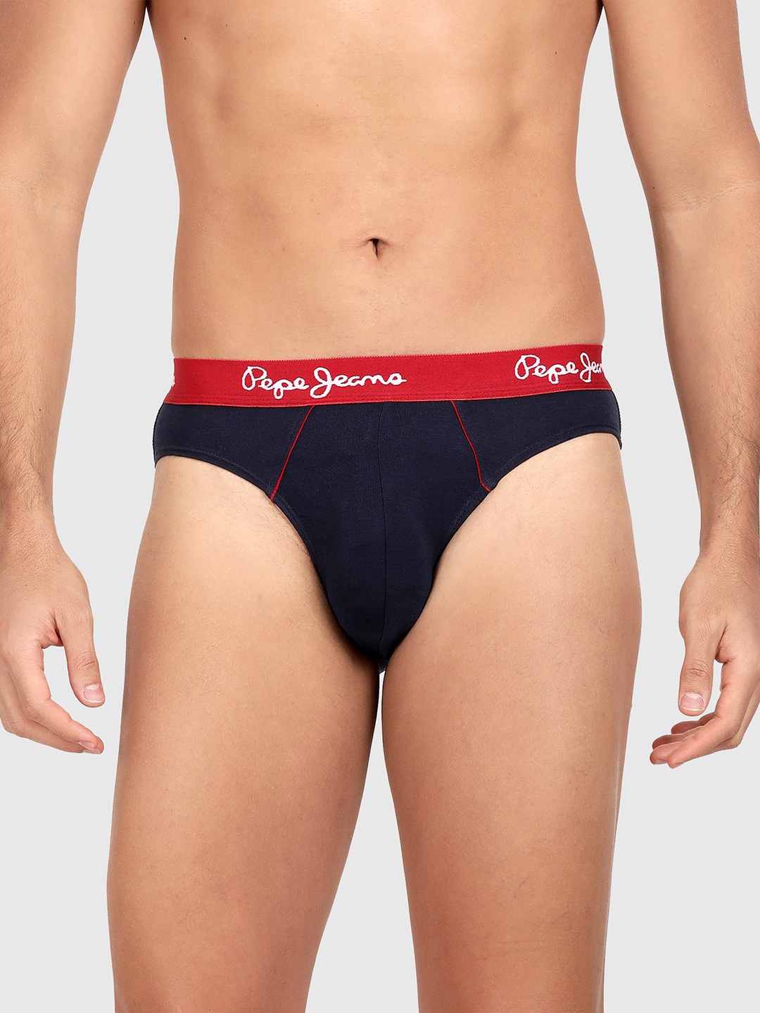 

Pepe Jeans Men Pack Of 2 Navy Blue Solid Pure Cotton Anti Bacterial Briefs CLB02-02