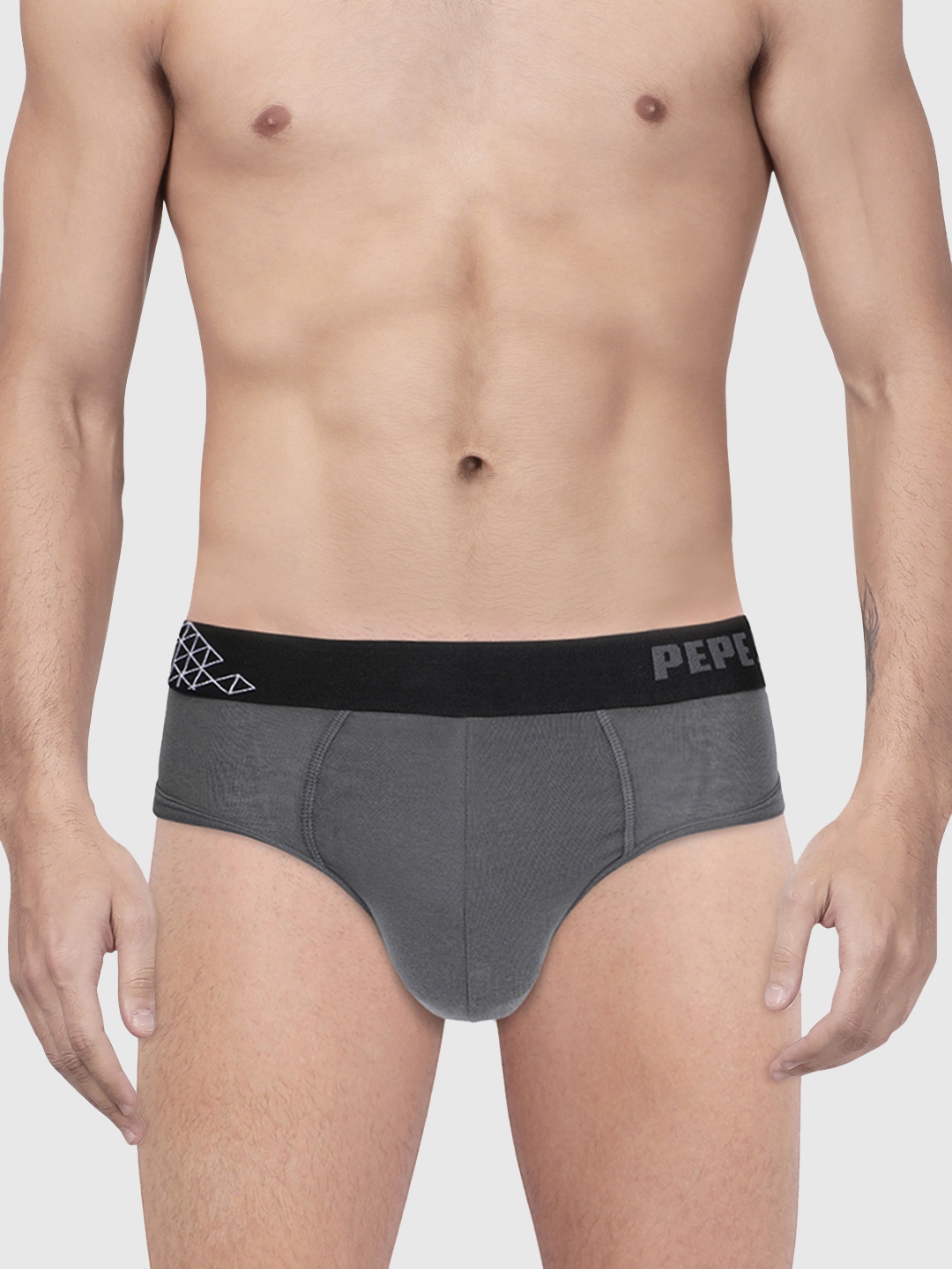 

Pepe Jeans Men Grey Solid Pure Cotton Hipster Briefs