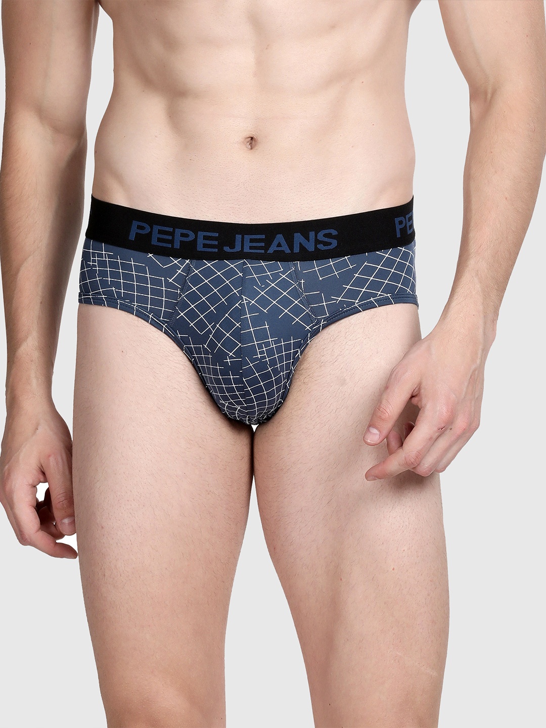 

Pepe Jeans Men Green & White Printed Pure Cotton Hipster Briefs, Teal