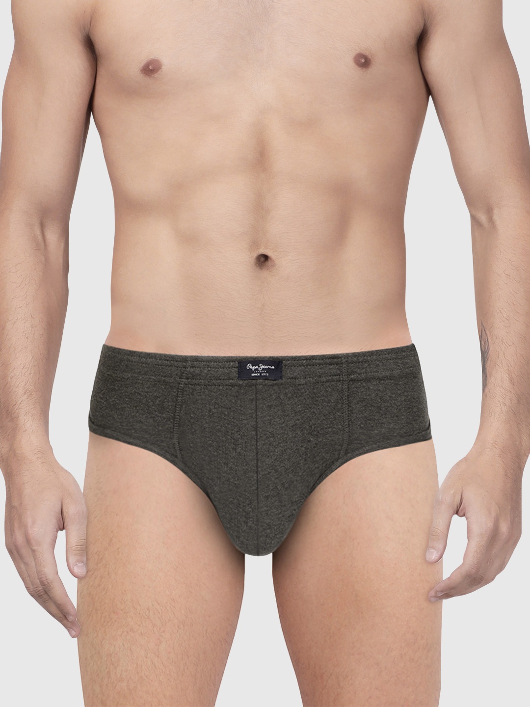 

Pepe Jeans Men Pack of 3 Grey Solid Cotton Hipster Briefs CLB01-03-CHARCOAL-MELANGE-L