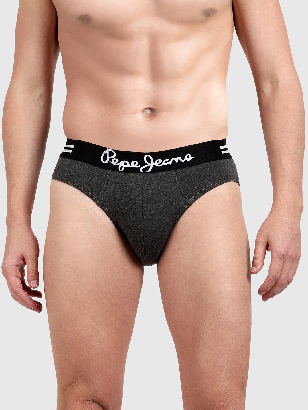 

Pepe Jeans Men Pack Of 2 Grey Solid Cotton Anti Microbial Hipster Briefs OPB11