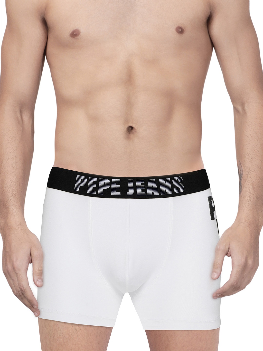 

Pepe Jeans Men White Solid Cotton Short Trunk OPT07-WHITE-XL