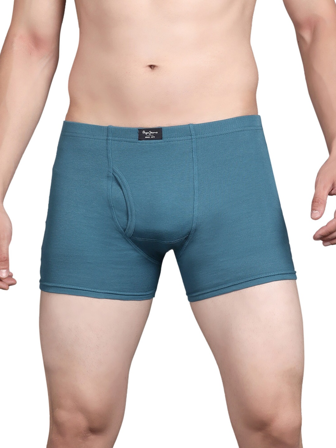 

Pepe Jeans Men Pack of 2 Teal Solid Mid-Rise Trunk