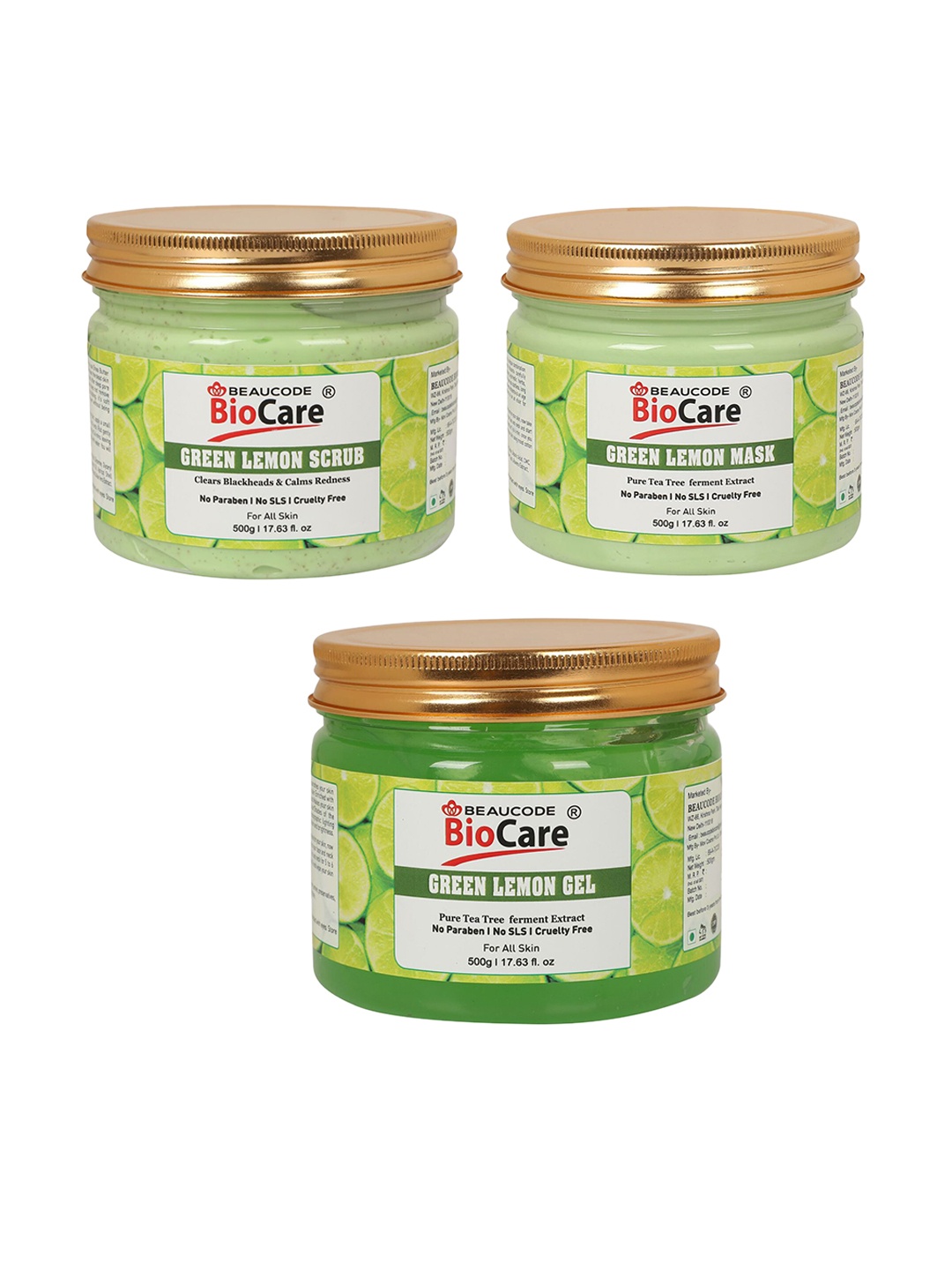 

BEAUCODE BIOCARE Green Lemon Facial Kit for All Skin Types - 1500g, Lime green