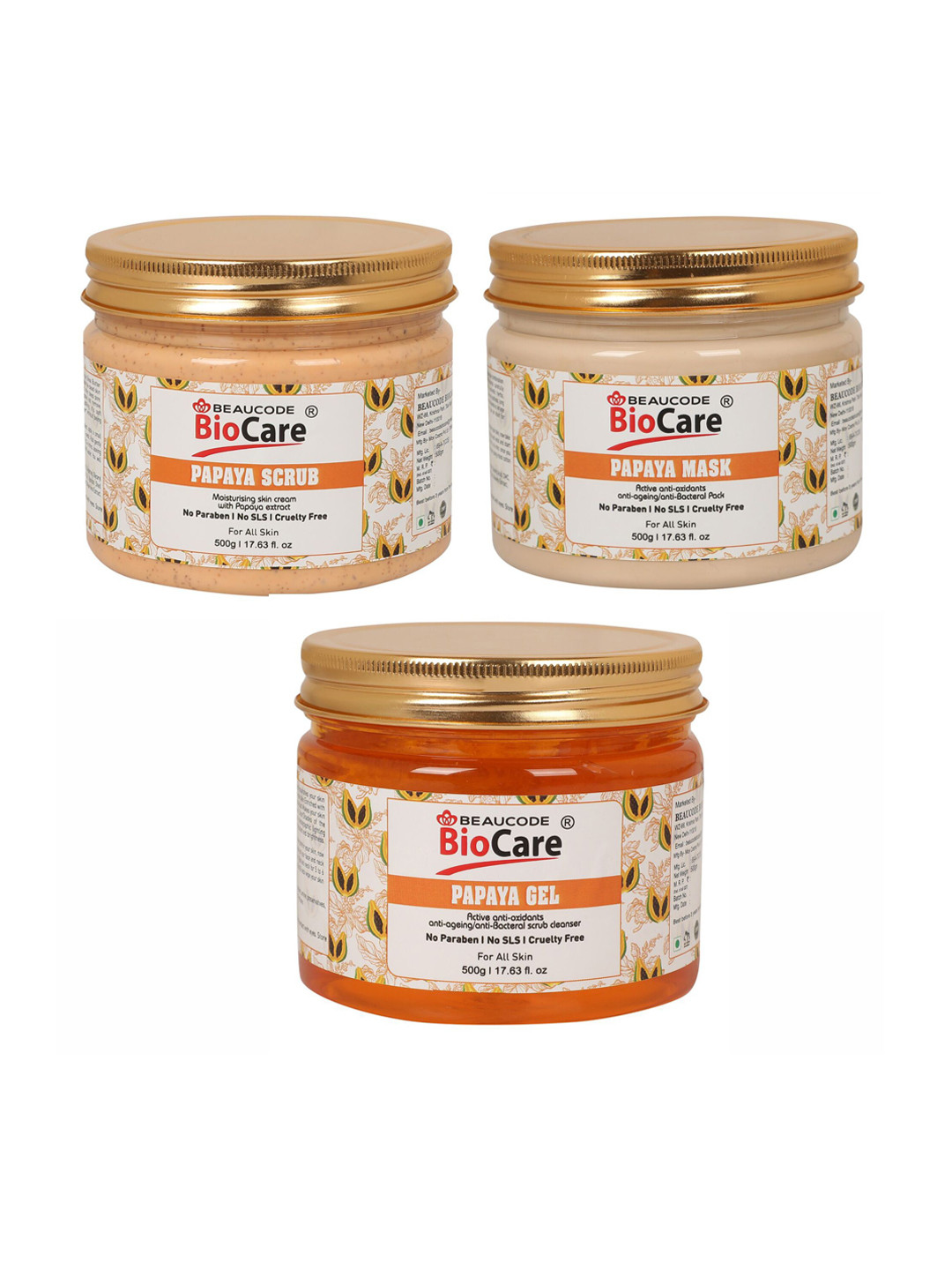 

BEAUCODE BIOCARE Papaya Facial Kit for All Skin Types - 1500 g, Orange