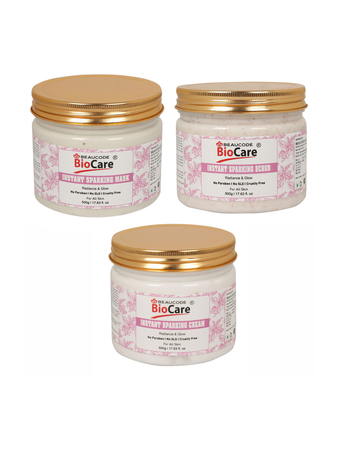 

BEAUCODE BIOCARE Instant Sparking Facial Kit for All Skin Types - 1500 g, Pink