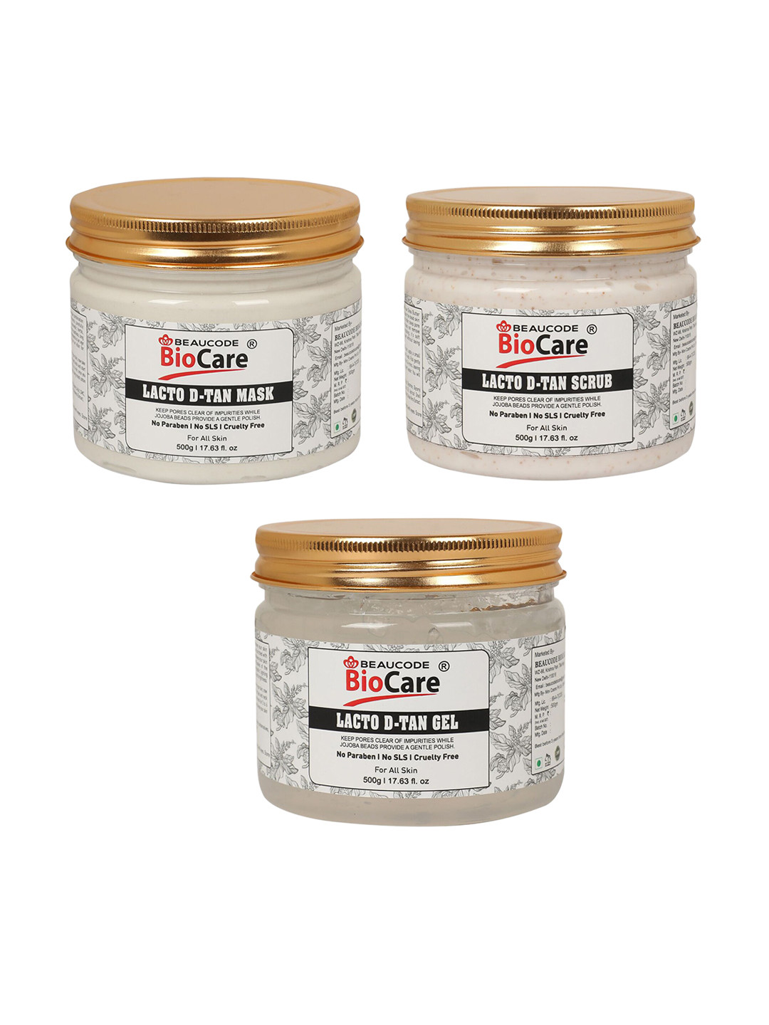 

BEAUCODE BIOCARE Lacto D-Tan Facial Kit for All Skin Types - 1500 g, Grey