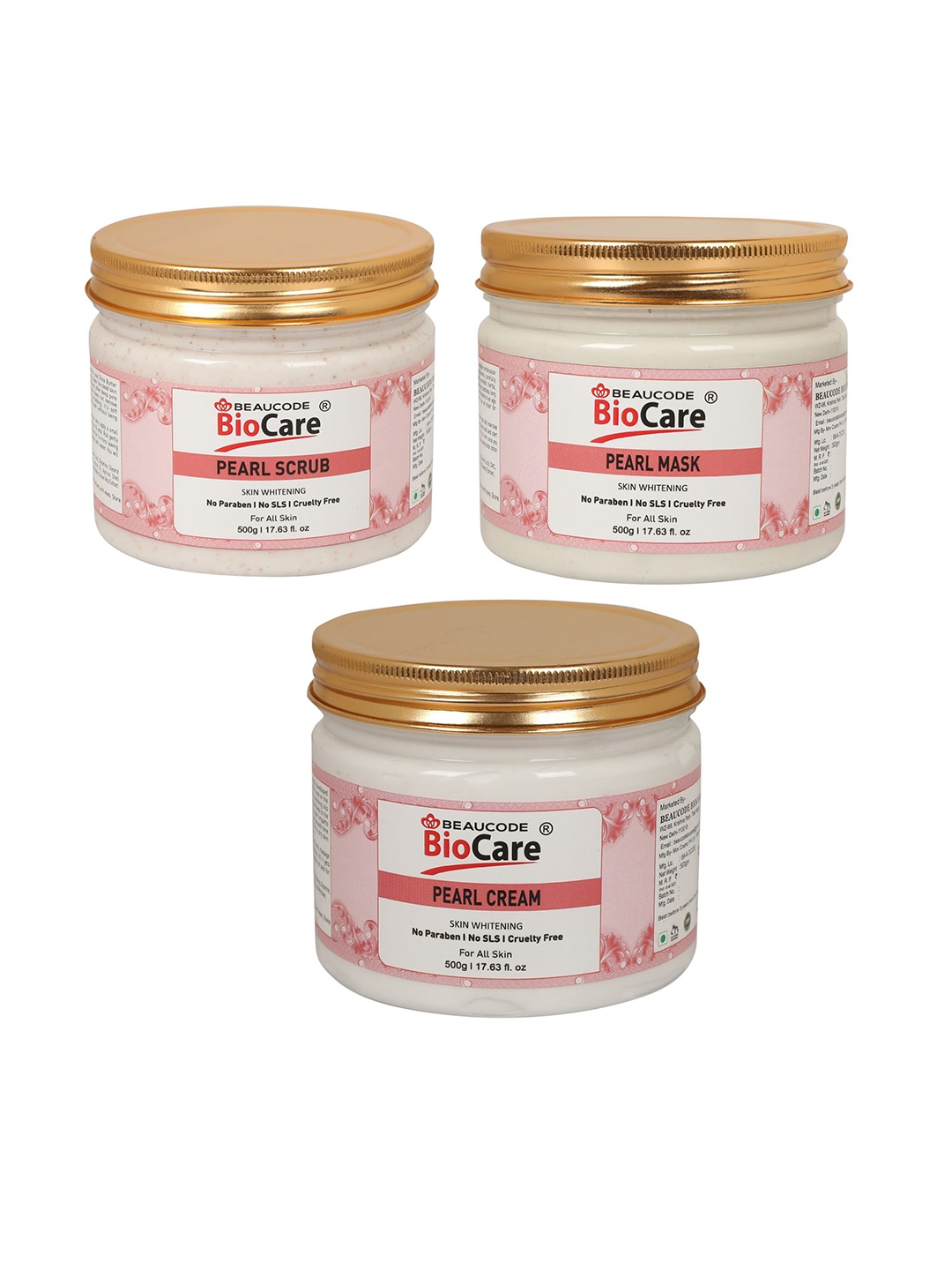 

BEAUCODE BIOCARE Pearl Facial Kit for All Skin Types - 1500 g, Pink