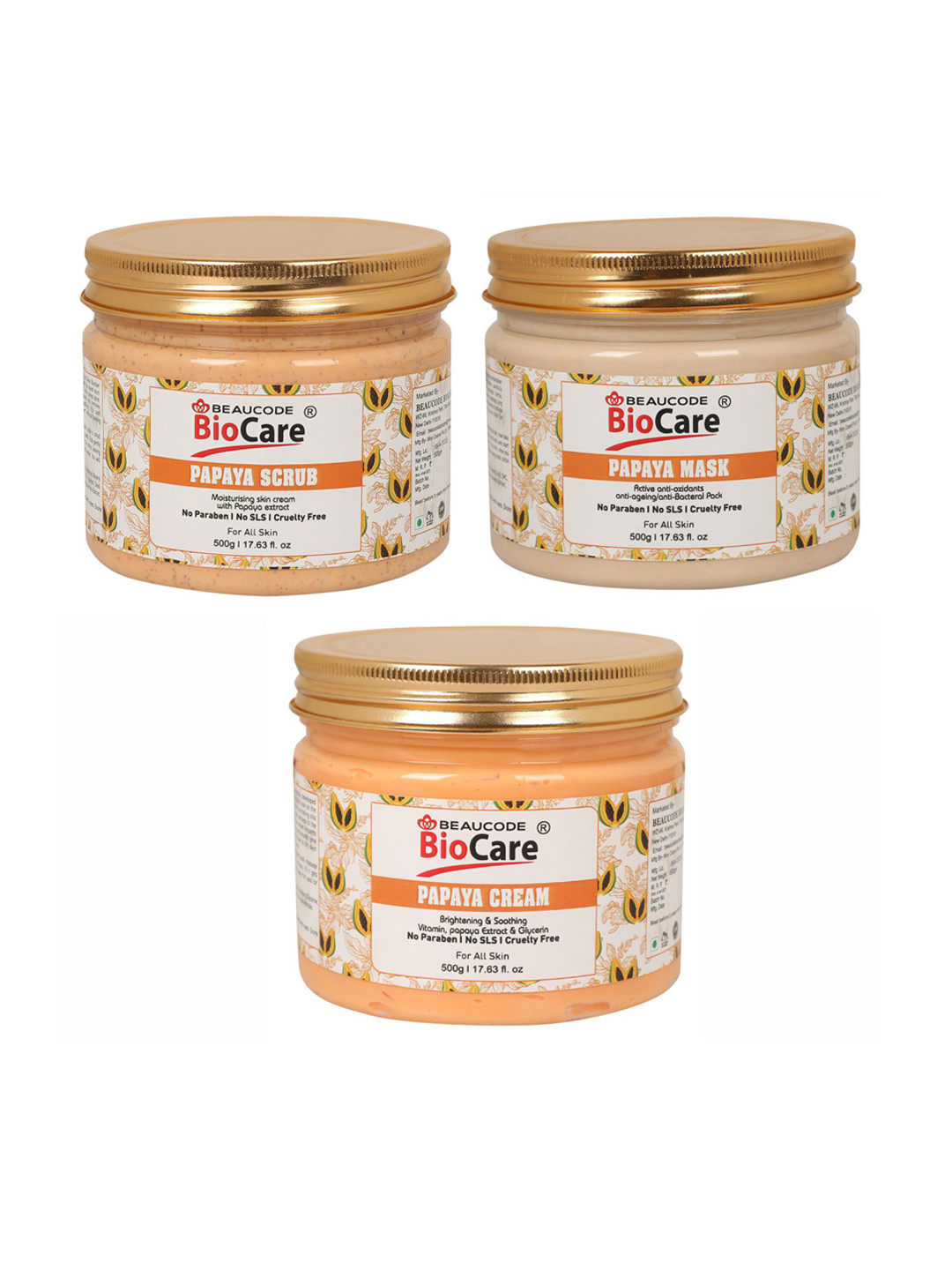 

BEAUCODE BIOCARE Papaya Facial Kit for All Skin Types - 1500g, Yellow