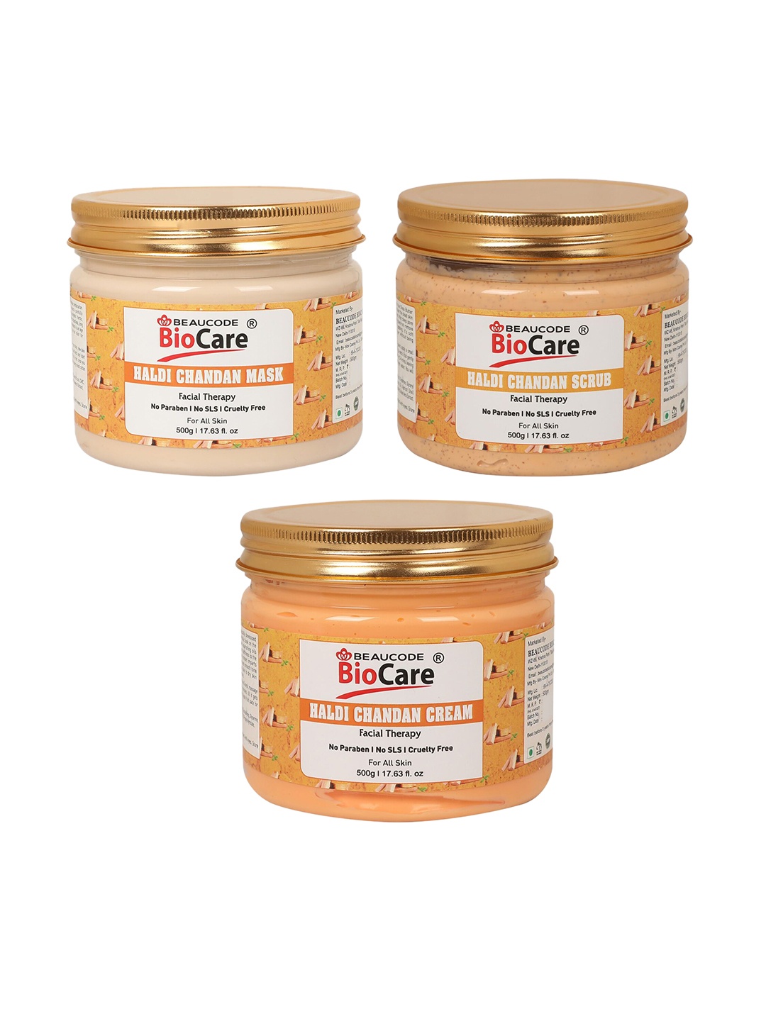 

BEAUCODE BIOCARE Haldi Chandan Facial Kit for All Skin Types - 1500 g, Orange