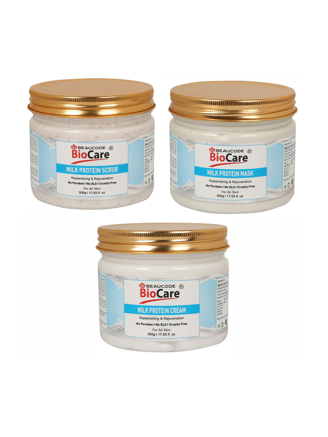 

BEAUCODE BIOCARE Milk Protein Facial Kit for All Skin Types - 1500 g, Blue