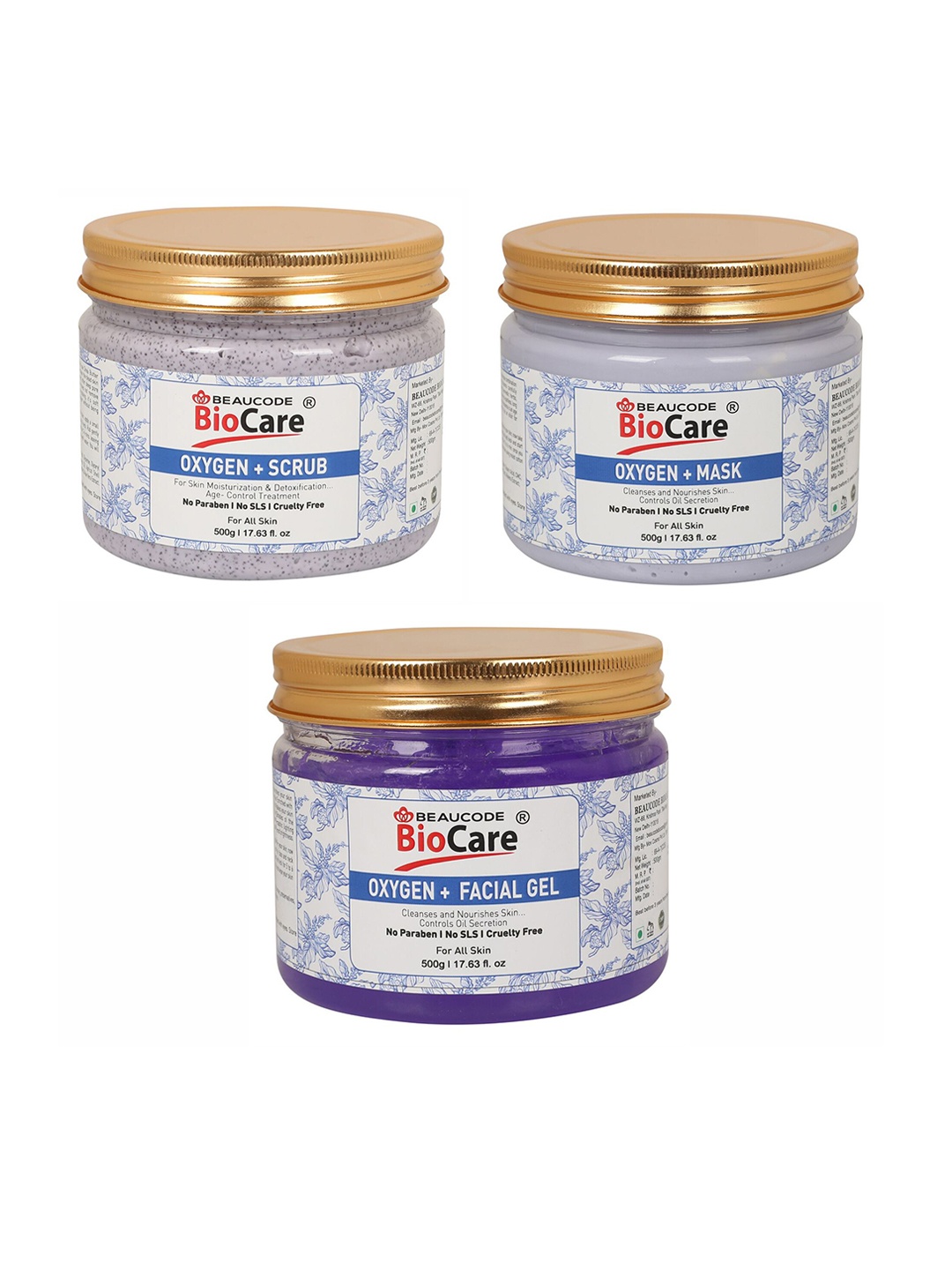 

BEAUCODE BIOCARE Oxygen+ Facial Kit for All Skin Types - 1500 g, Purple