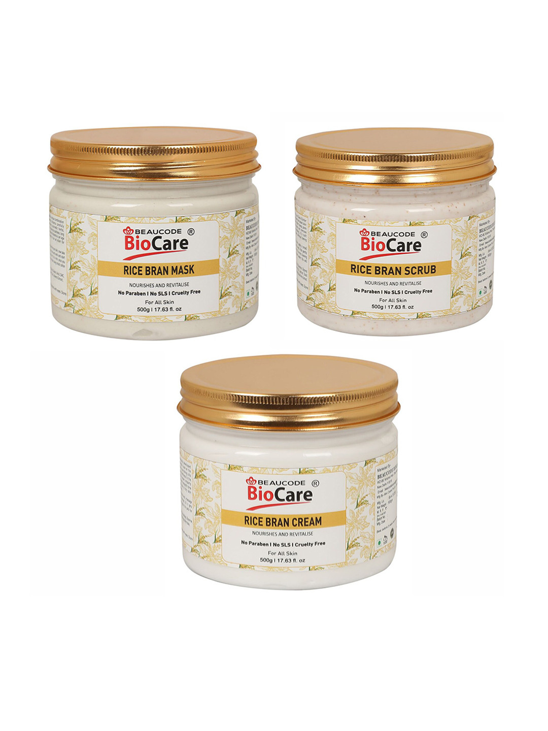 

BEAUCODE BIOCARE Rice Bran Facial Kit for All Skin Types - 1500 g, Off white