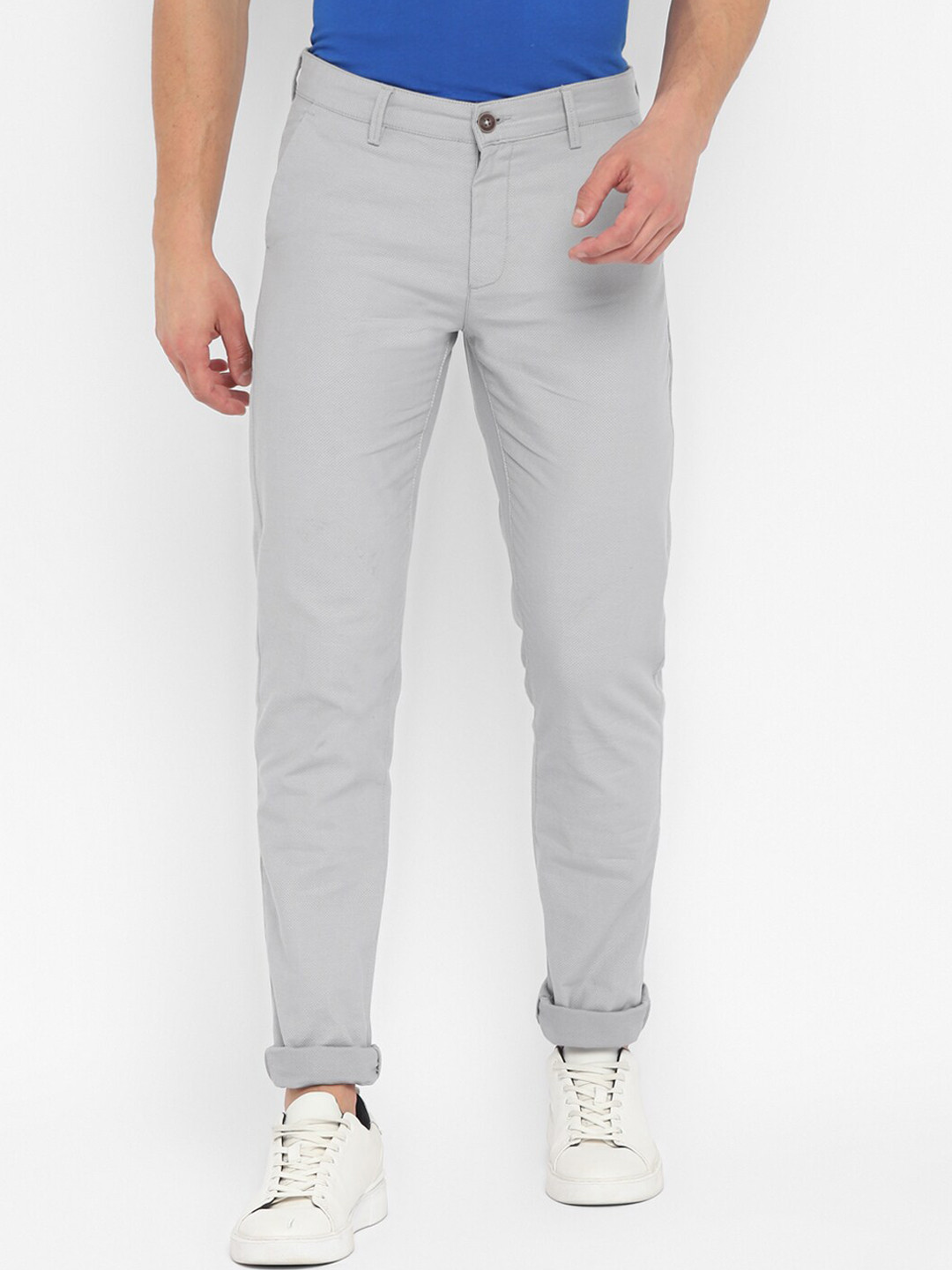 

Turtle Men Grey Skinny Fit Easy Wash Trouser