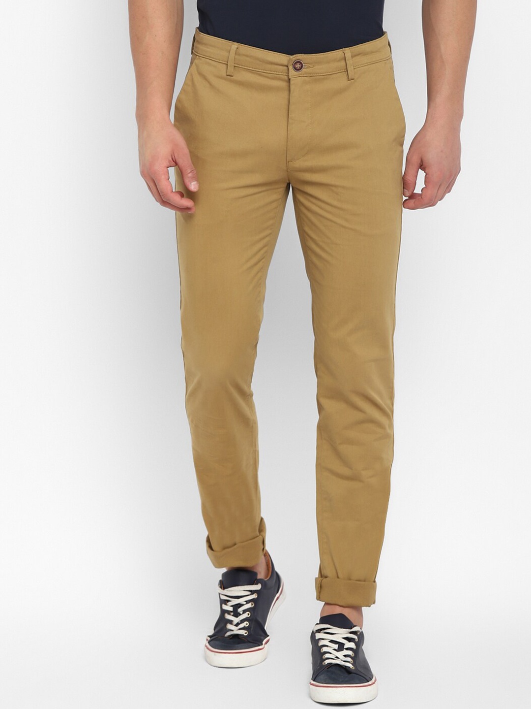 

Turtle Men Khaki Skinny Fit Easy Wash Trousers