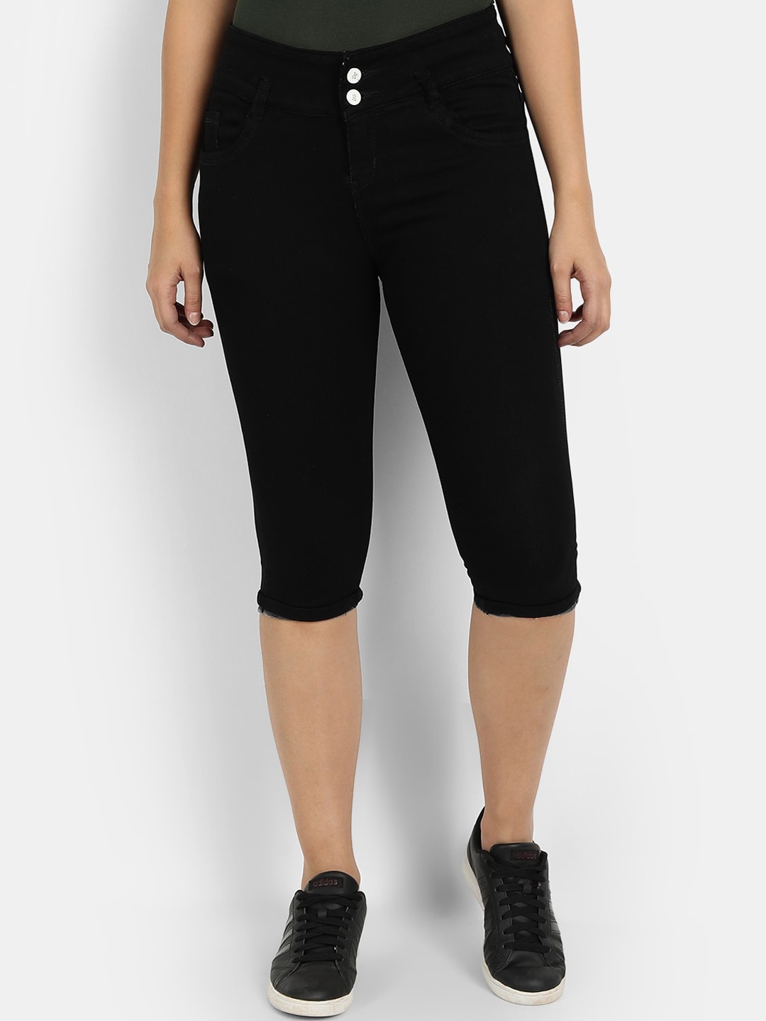

BROADSTAR Women Black Capris