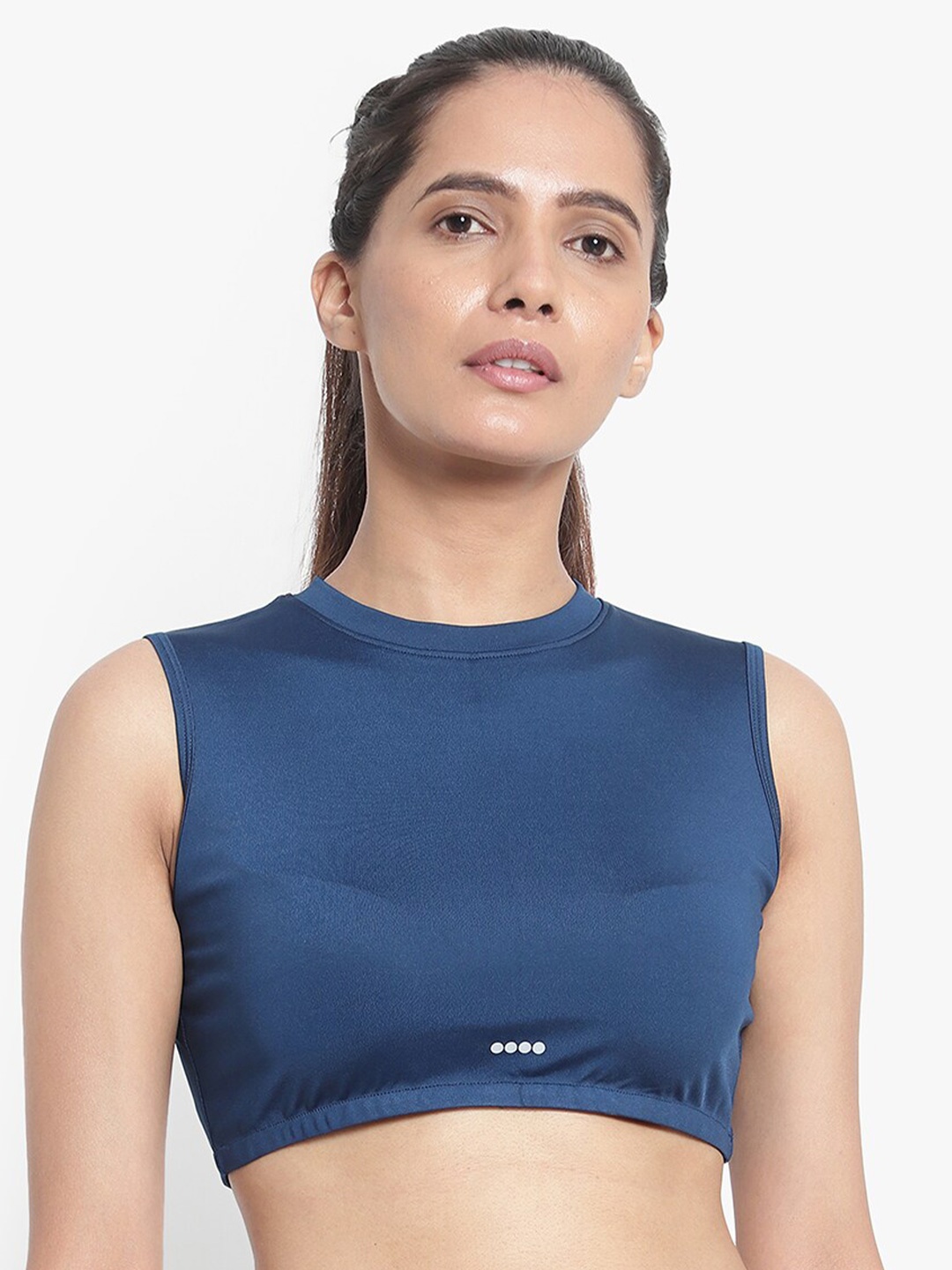 

Wearjukebox Blue Crop Top