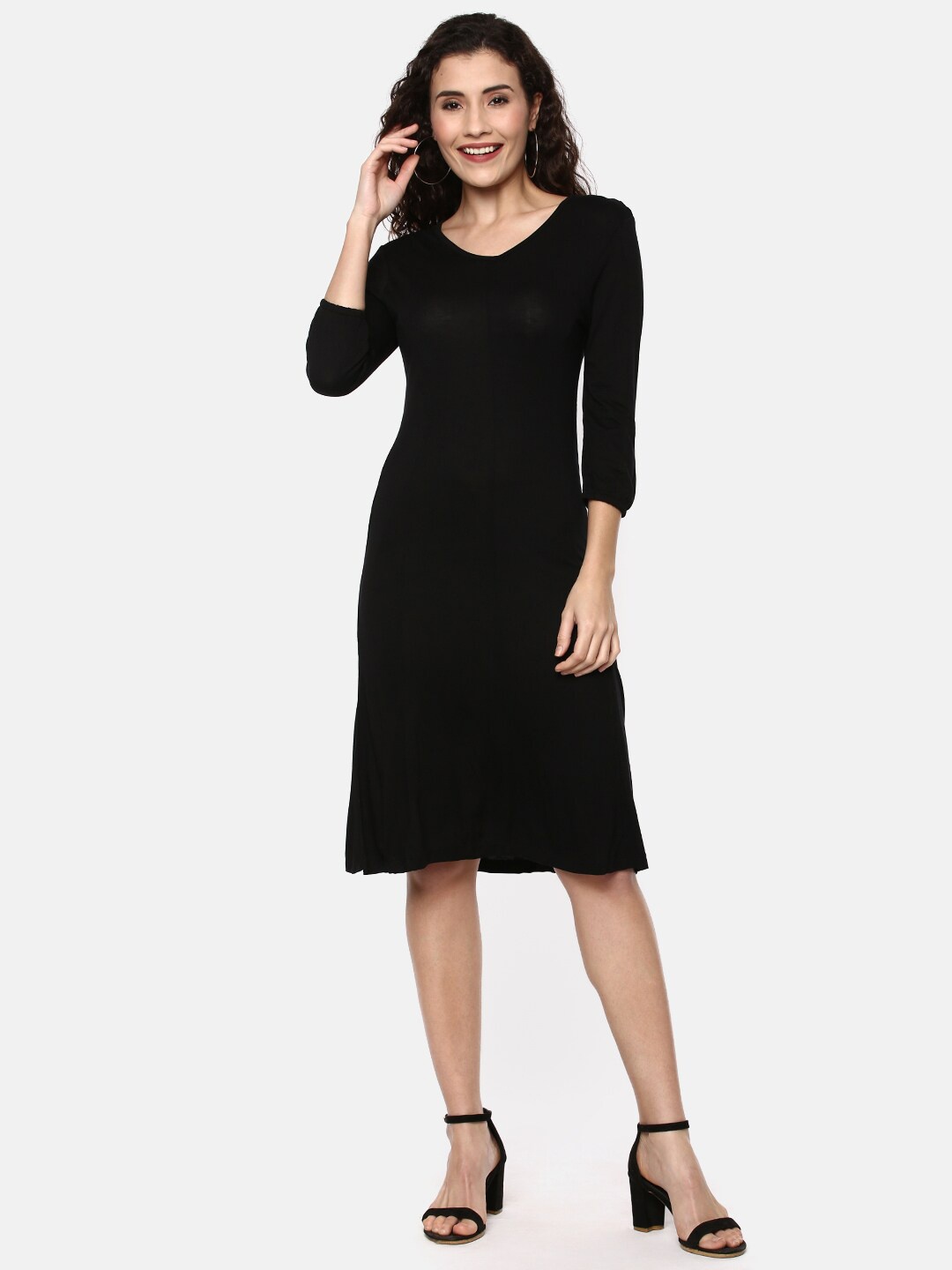 

YCANF Women Black A-Line Dress