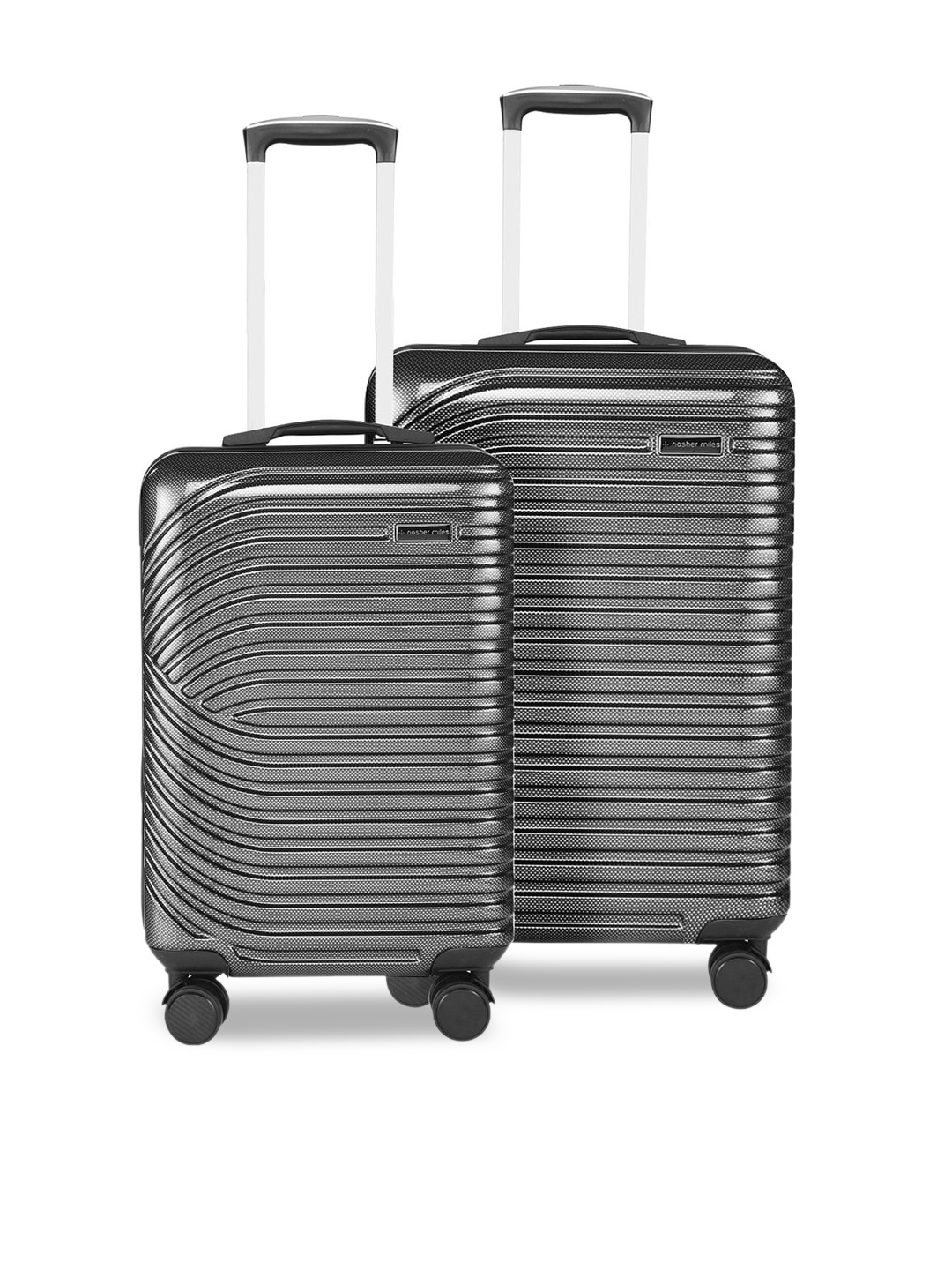 

Nasher Miles Set Of 2 Solid Hard-Sided Trolley Bags, Black