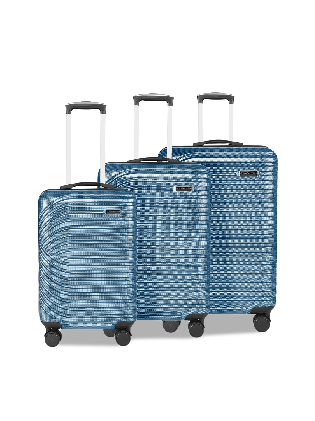 

Nasher Miles Set of 3 Blue Solid Trolley Bag