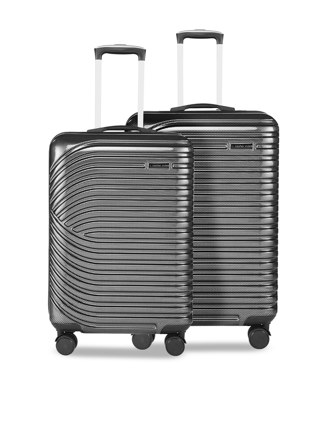 

Nasher Miles Pack Of 2 Black 4 Wheels 360-Degree Rotation Hard Cabin Trolley Bag