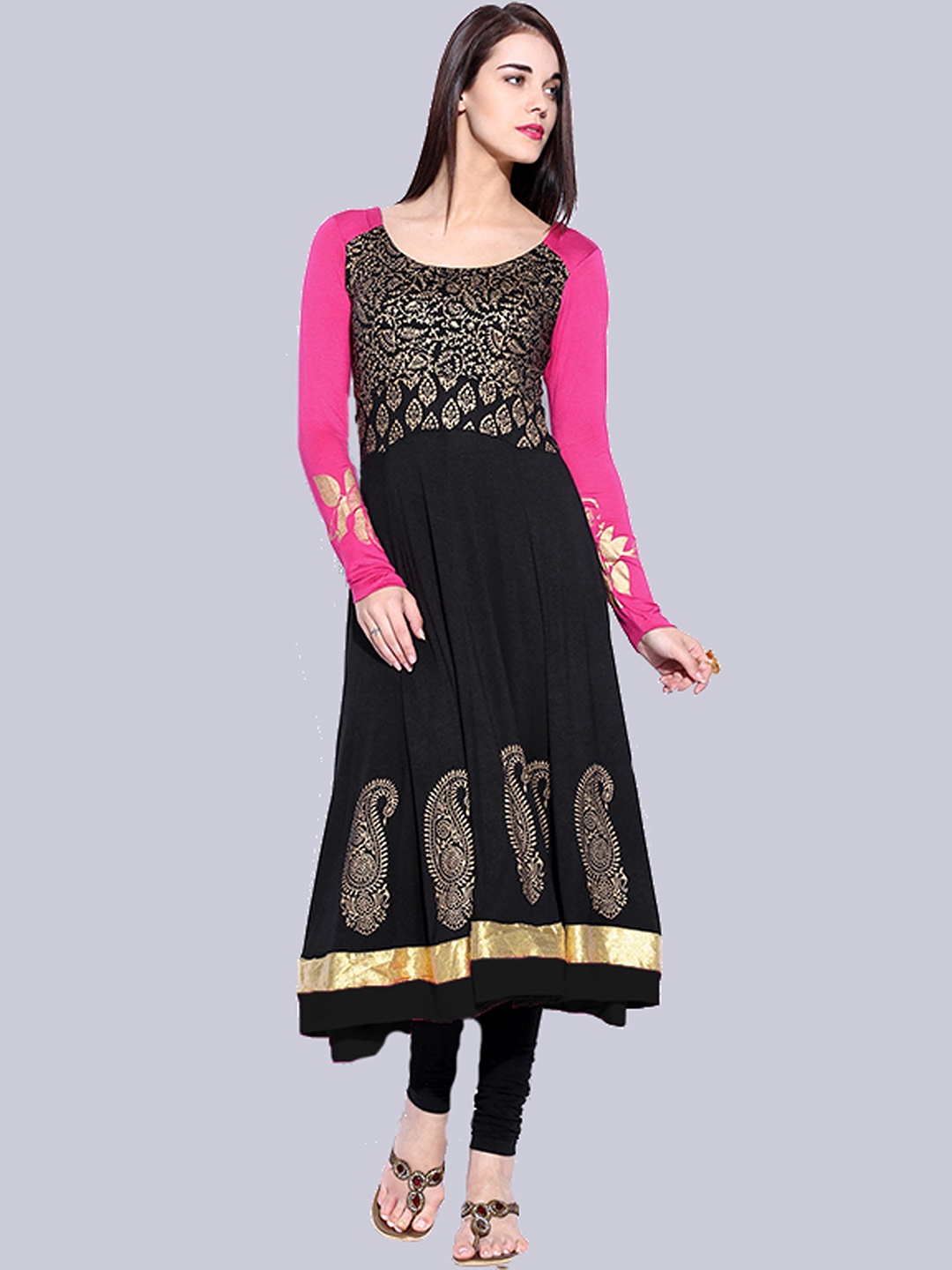 

Ira Soleil Women Black Paisley Anarkali Kurta