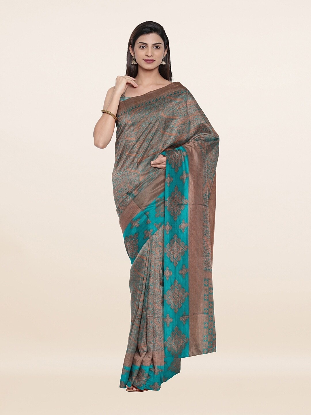 

Pothys Green & Pink Woven Design Zari Art Silk Saree